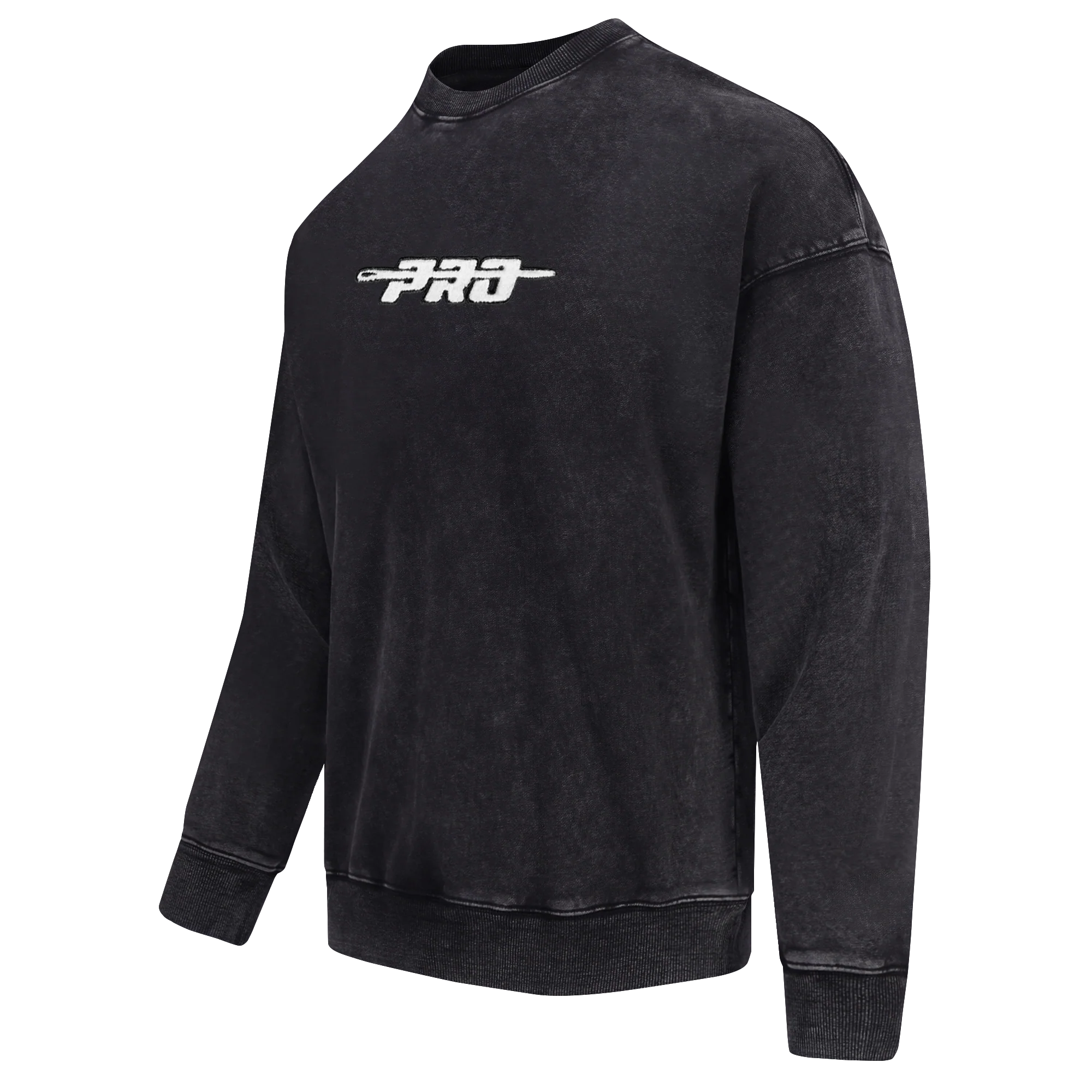 PRO STANDARD WASHED CLASSIC MEN'S ENZYME WASH DS FT CREWNECK (WASHED BLACK) - Image 2