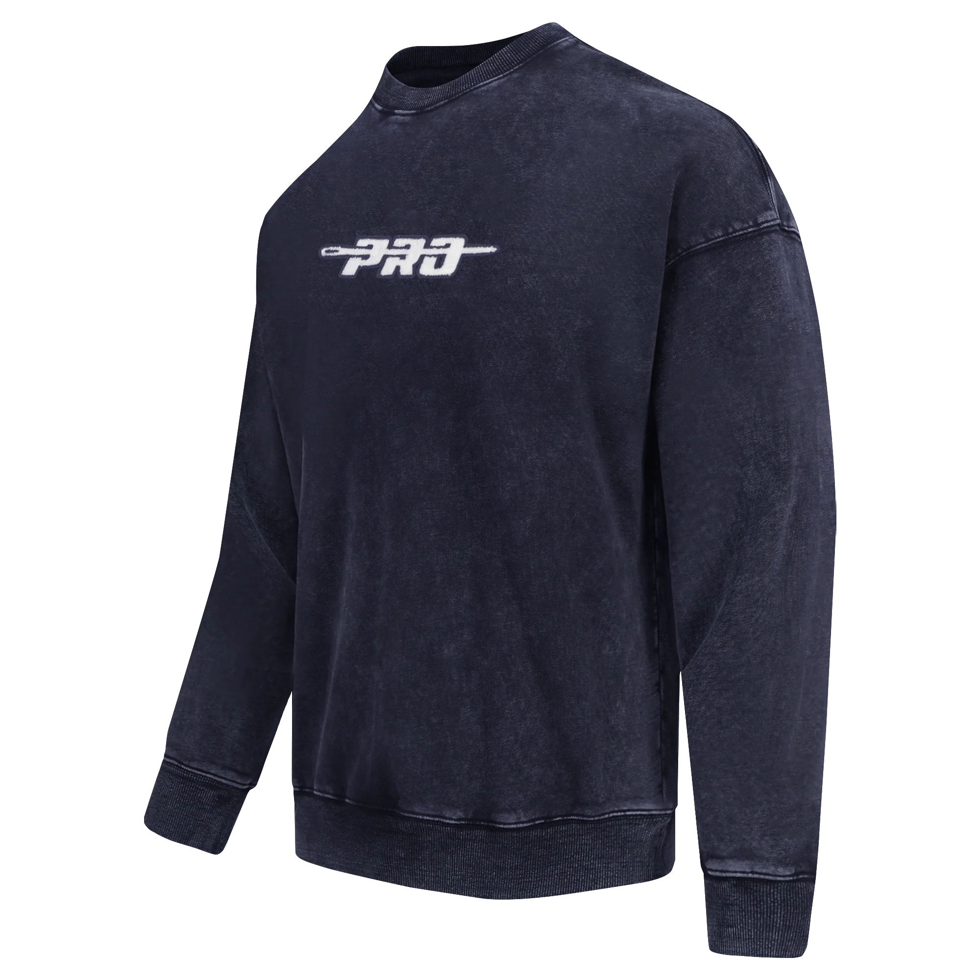 PRO STANDARD WASHED CLASSIC MEN'S ENZYME WASH DS FT CREWNECK (WHITE/MIDNIGHT NAVY) - Image 2