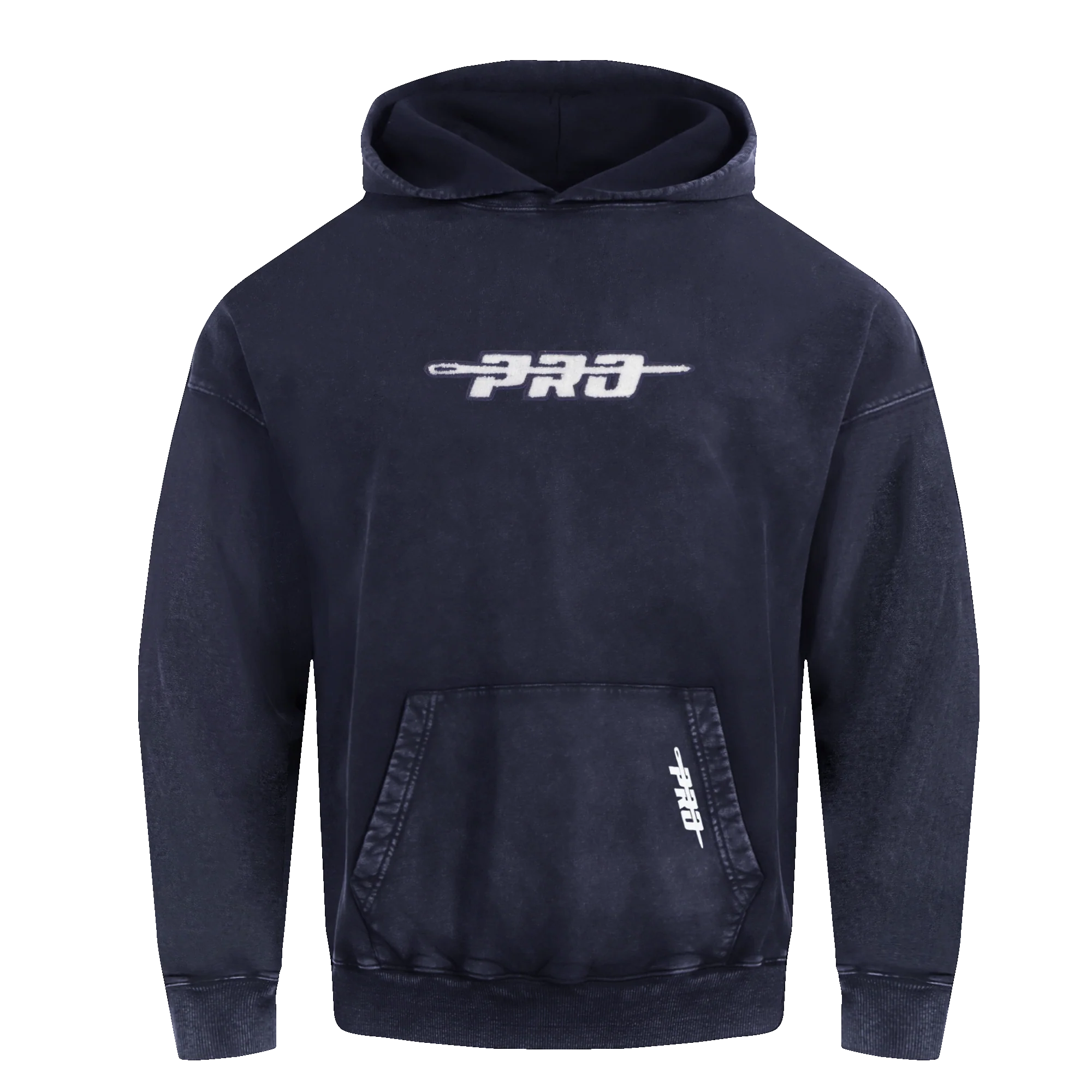 PRO STANDARD WASHED CLASSIC MEN'S ENZYME WASH DS FT PO HOODIE (WHITE/MIDNIGHT NAVY)
