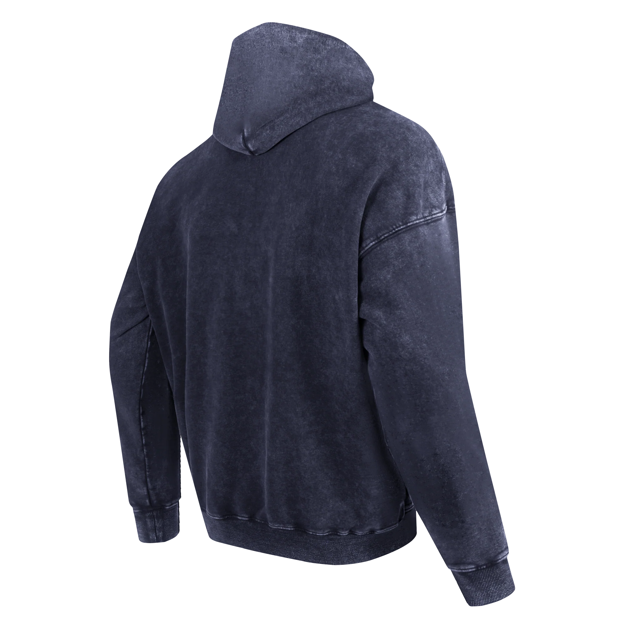 PRO STANDARD WASHED CLASSIC MEN'S ENZYME WASH DS FT PO HOODIE (WHITE/MIDNIGHT NAVY) - Image 4