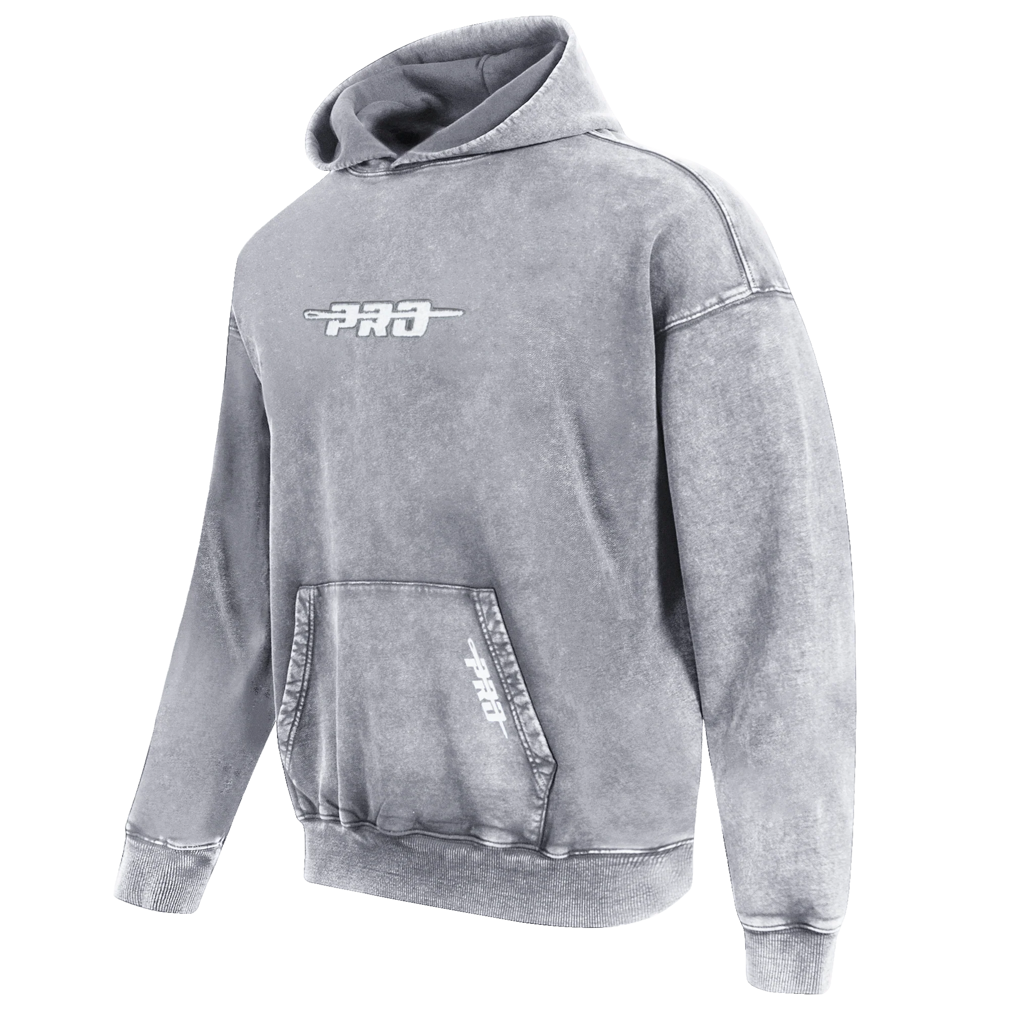 PRO STANDARD WASHED CLASSIC MEN'S ENZYME WASH DS FT PO HOODIE (WASHED GREY) - Image 2