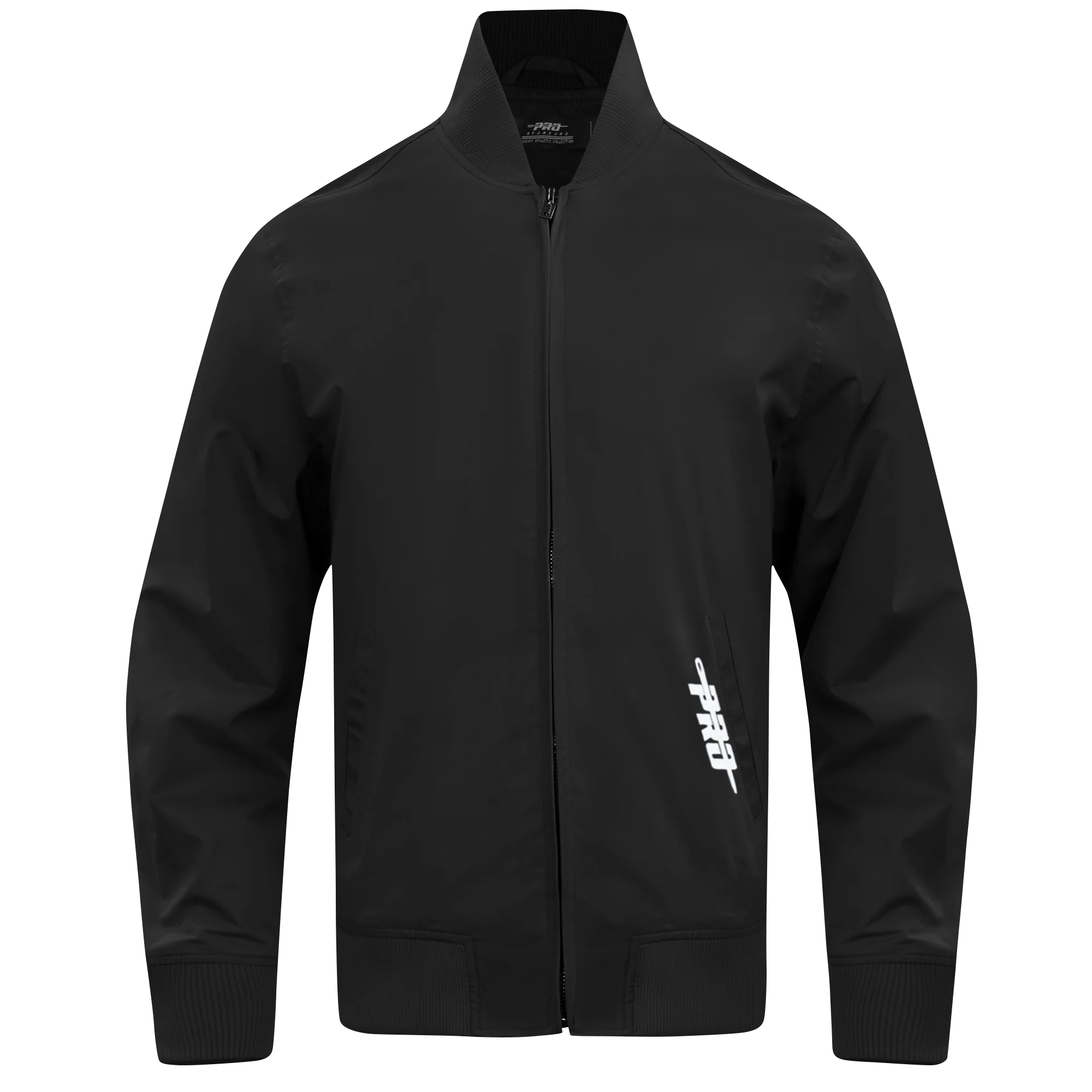 PRO STANDARD CLASSIC CHENILLE WHT LOGO MEN'S TWILL JACKET (BLACK)
