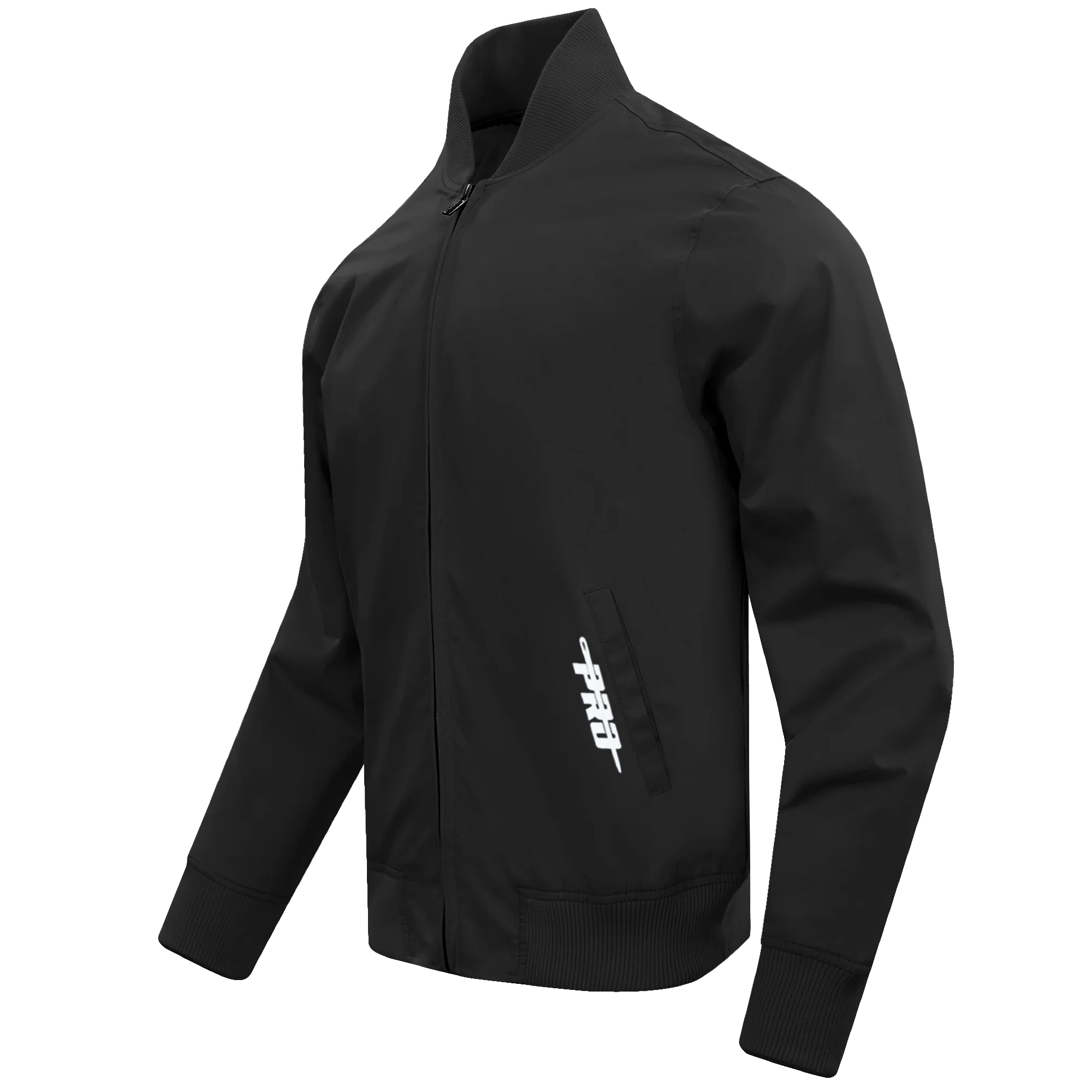 PRO STANDARD CLASSIC CHENILLE WHT LOGO MEN'S TWILL JACKET (BLACK) - Image 2