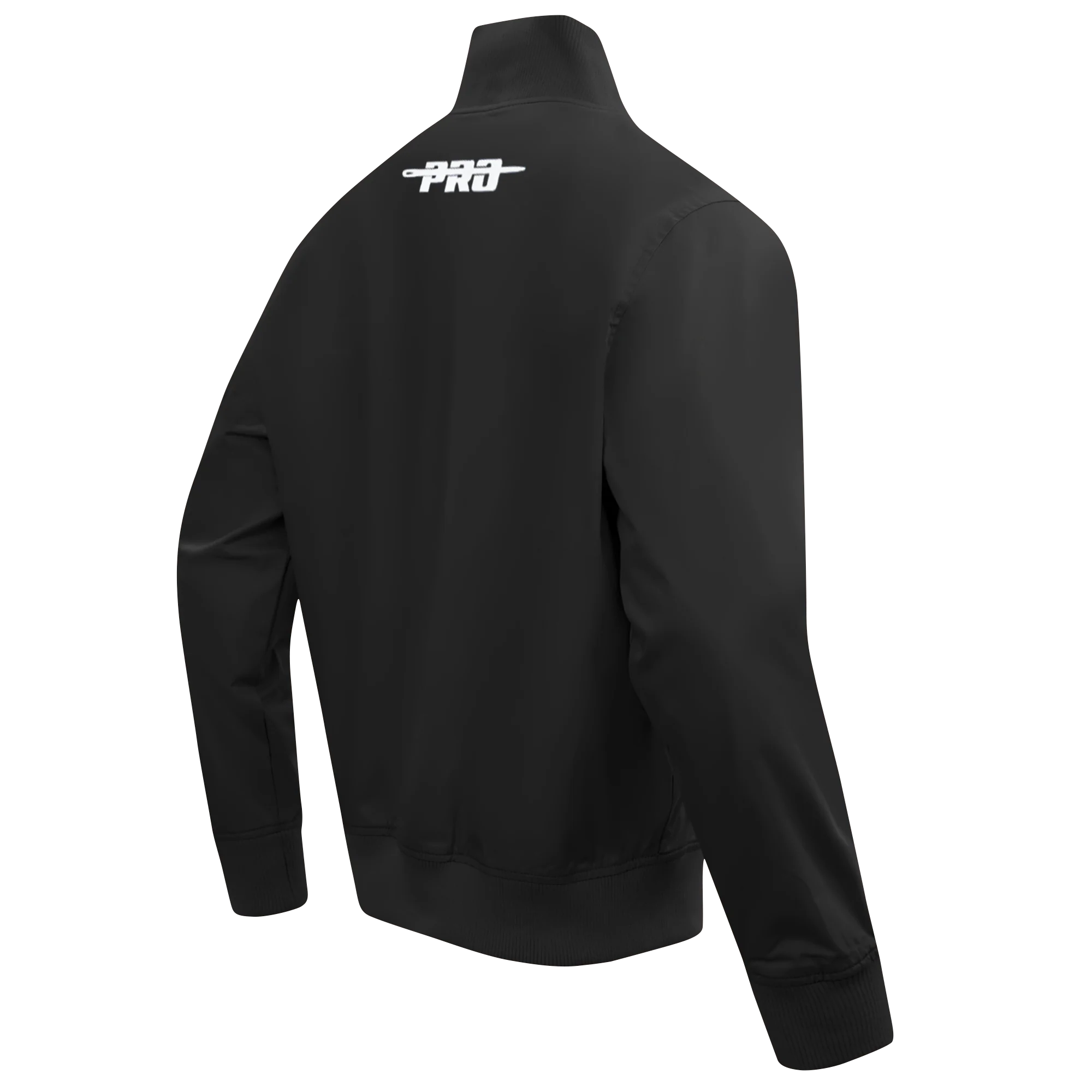PRO STANDARD CLASSIC CHENILLE WHT LOGO MEN'S TWILL JACKET (BLACK) - Image 4