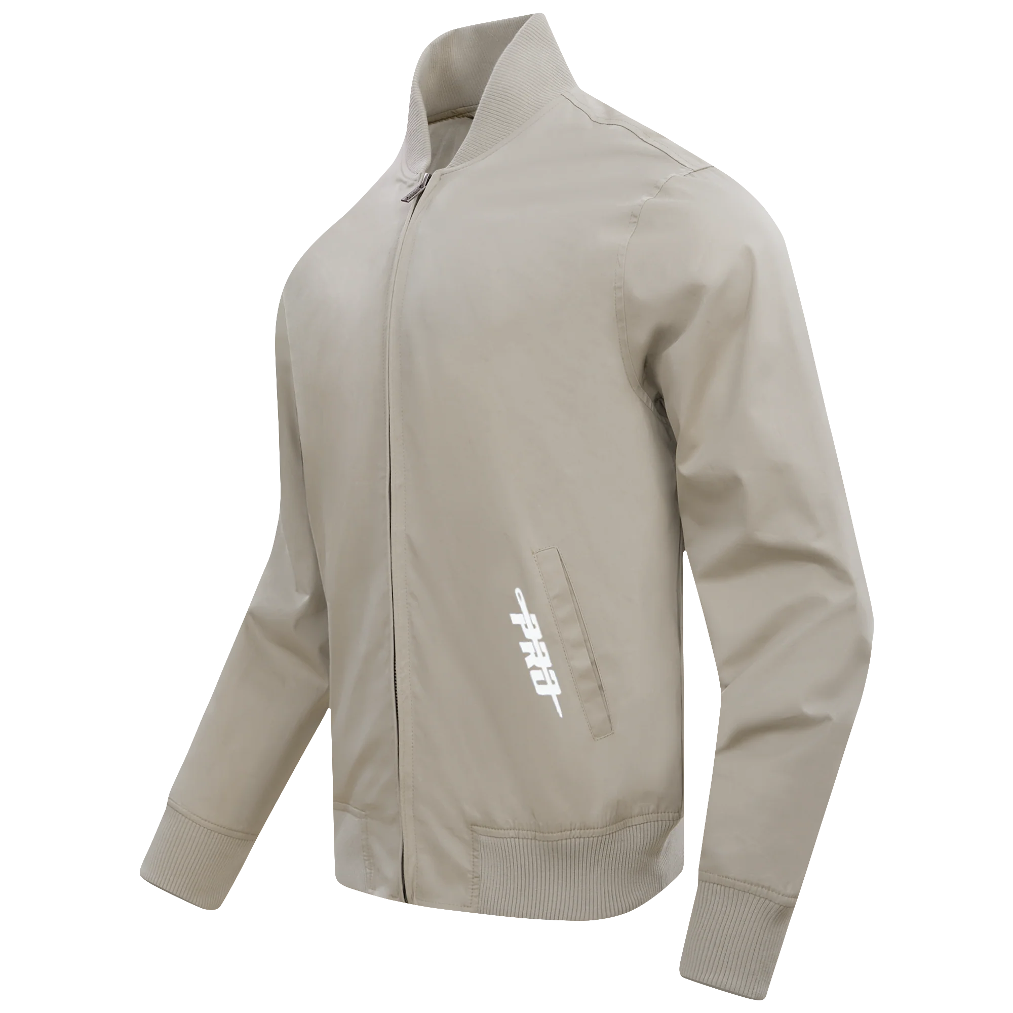 PRO STANDARD CLASSIC CHENILLE WHT LOGO MEN'S TWILL JACKET (TAUPE) - Image 2