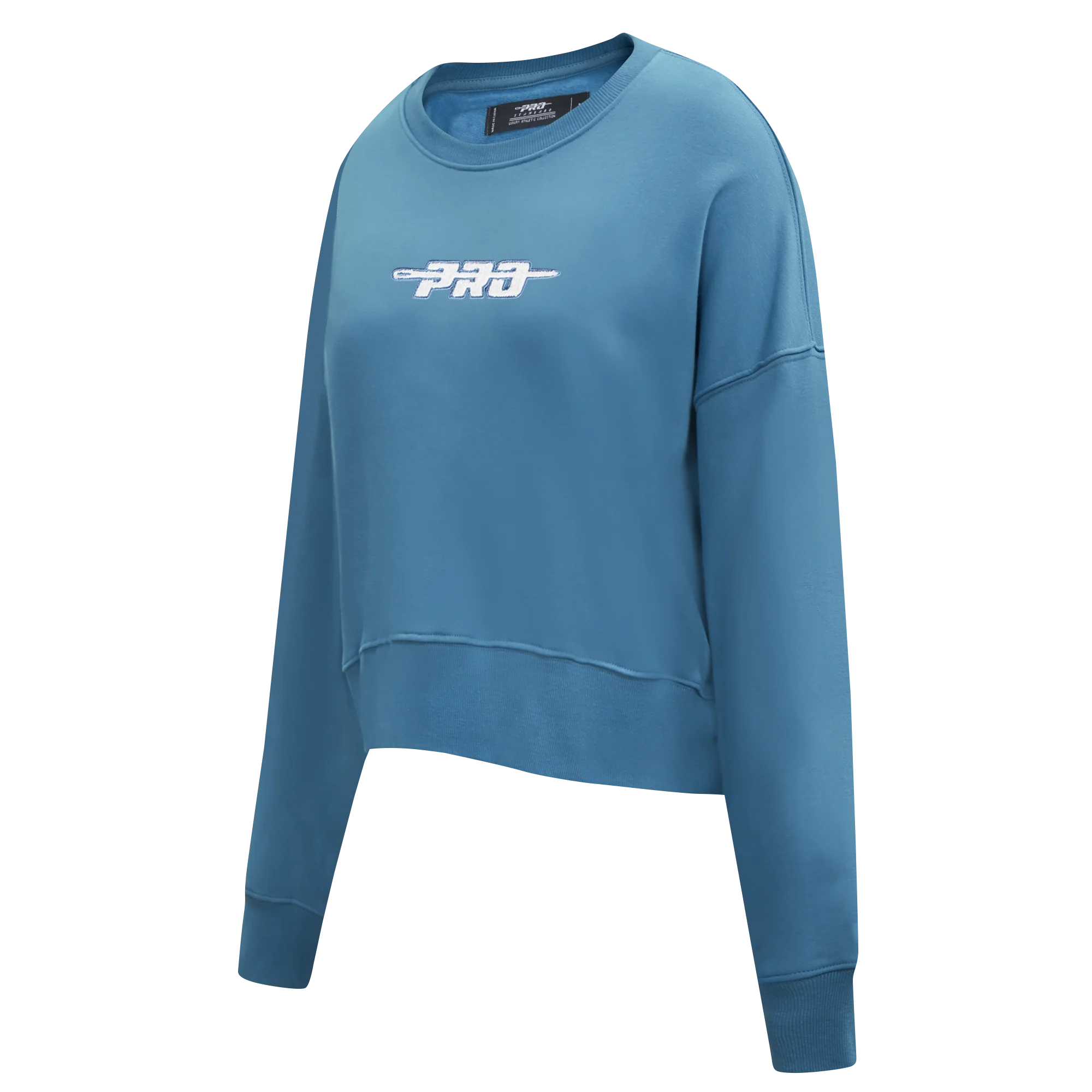 PRO STANDARD CLASSIC CHENILLE WHT LOGO WOMEN'S FLC CREWNECK (STEEL BLUE) - Image 2