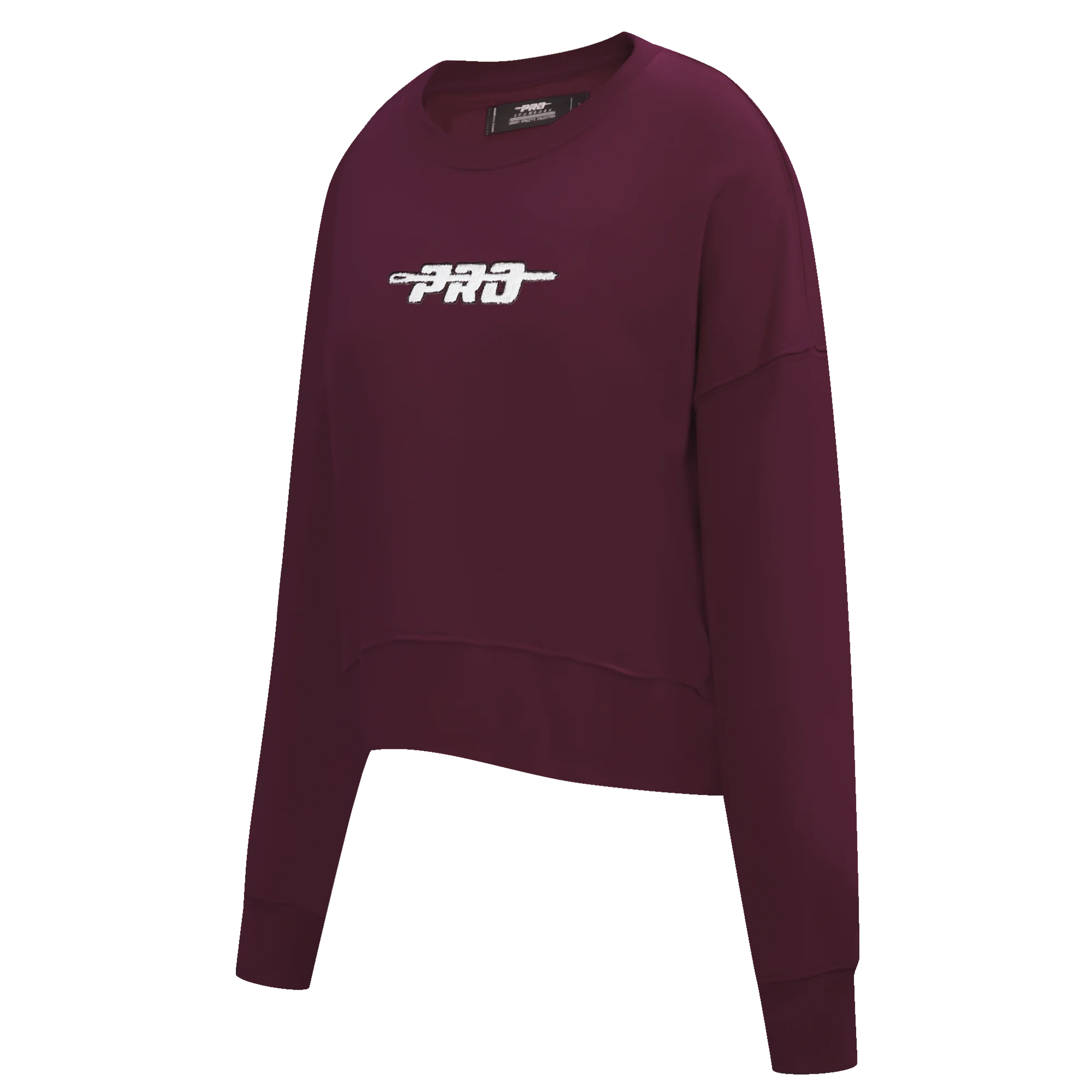 PRO STANDARD CLASSIC CHENILLE WHT LOGO WOMEN'S FLC CREWNECK (WINE) - Image 2