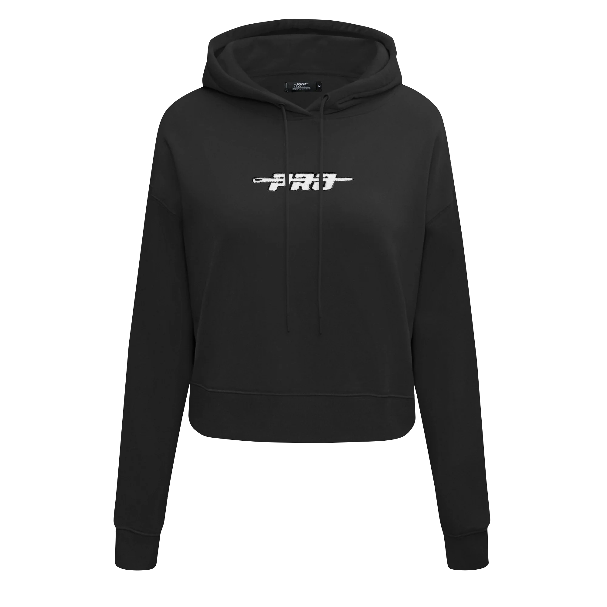 PRO STANDARD CLASSIC CHENILLE WHT LOGO WOMEN'S FLC CROPPED PO HOODIE (BLACK)
