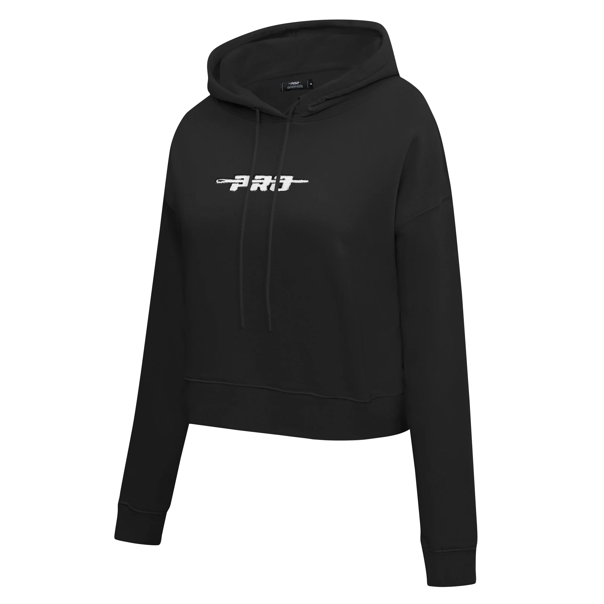 PRO STANDARD CLASSIC CHENILLE WHT LOGO WOMEN'S FLC CROPPED PO HOODIE (BLACK) - Image 2