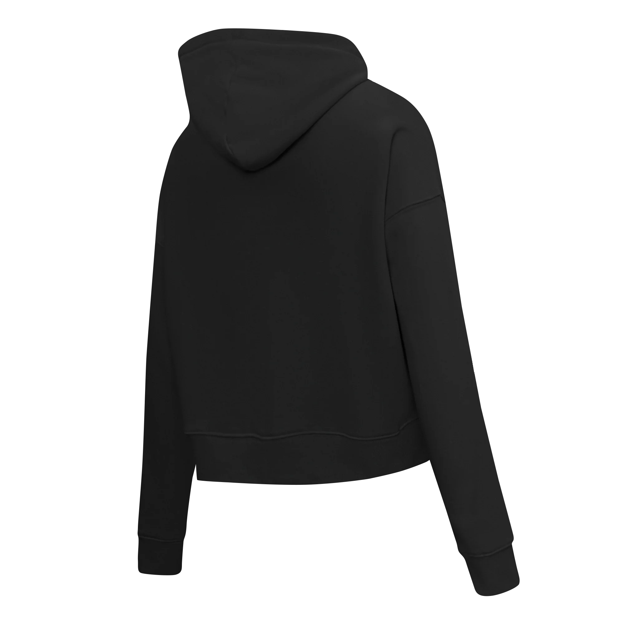 PRO STANDARD CLASSIC CHENILLE WHT LOGO WOMEN'S FLC CROPPED PO HOODIE (BLACK) - Image 4
