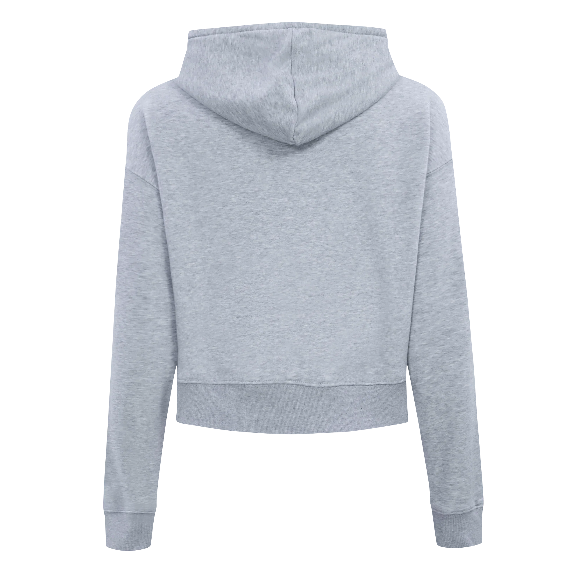 PRO STANDARD CLASSIC CHENILLE WHT LOGO WOMEN'S FLC CROPPED PO HOODIE (DARK HEATHER GRAY) - Image 3