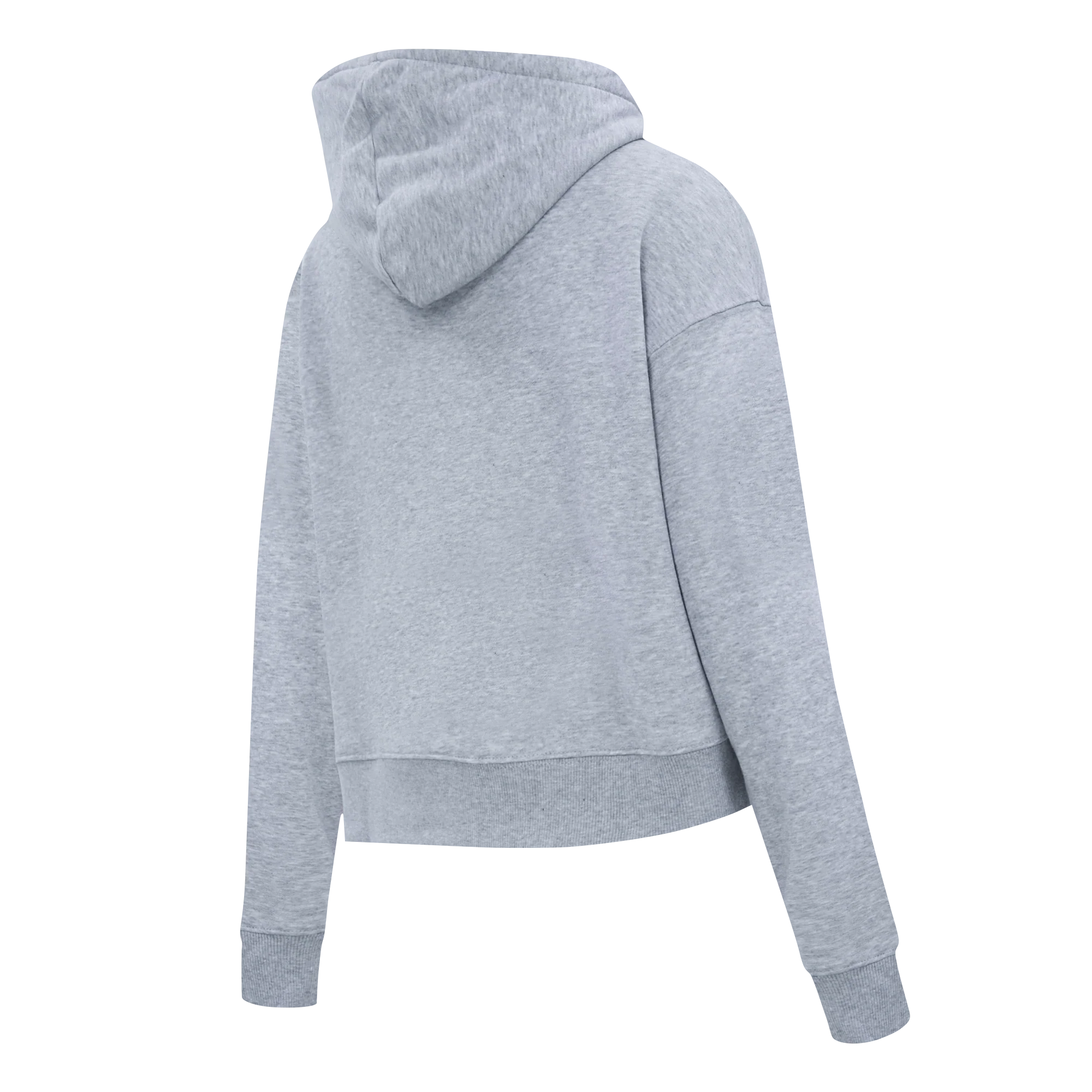 PRO STANDARD CLASSIC CHENILLE WHT LOGO WOMEN'S FLC CROPPED PO HOODIE (DARK HEATHER GRAY) - Image 4