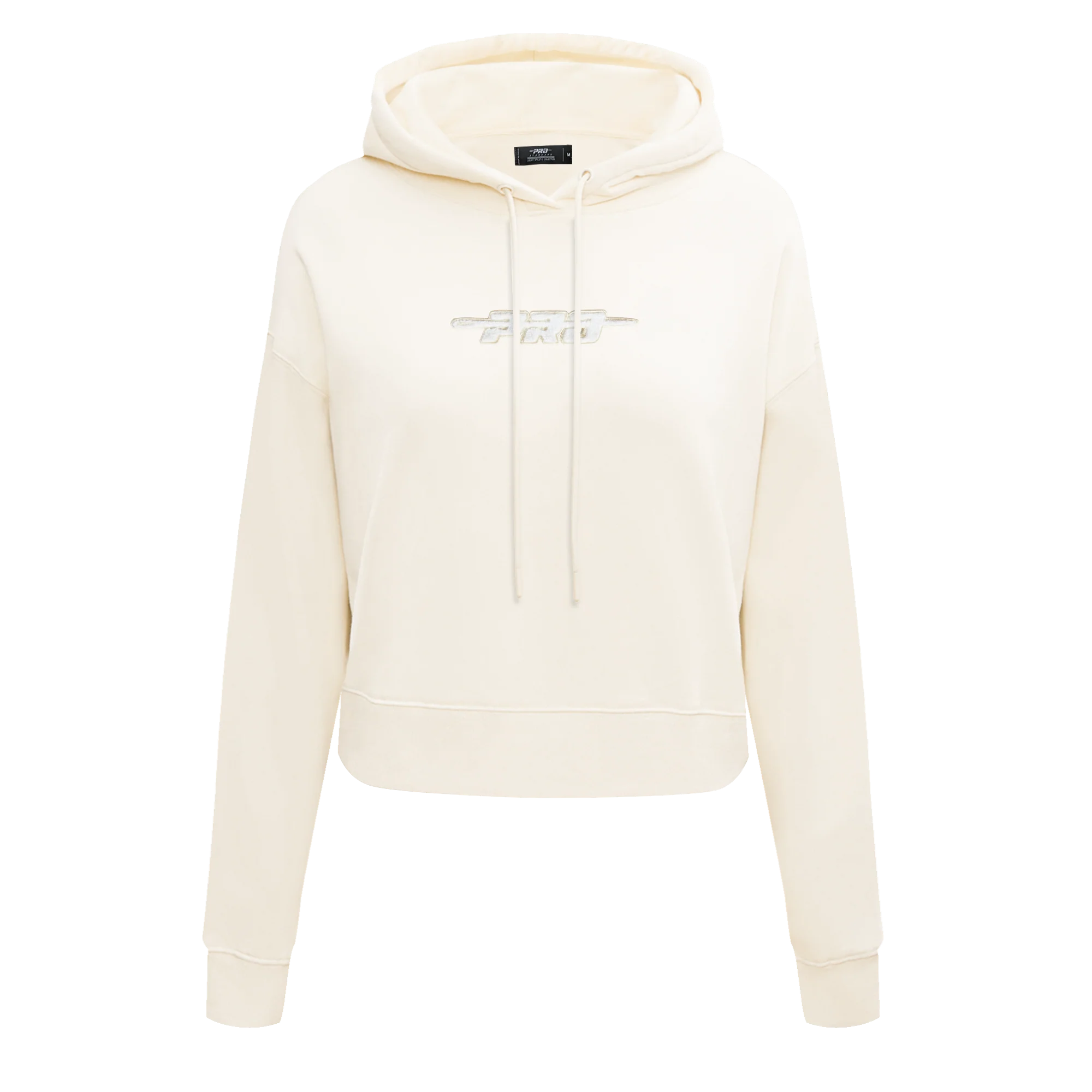 PRO STANDARD CLASSIC CHENILLE WHT LOGO WOMEN'S FLC CROPPED PO HOODIE (EGGSHELL)