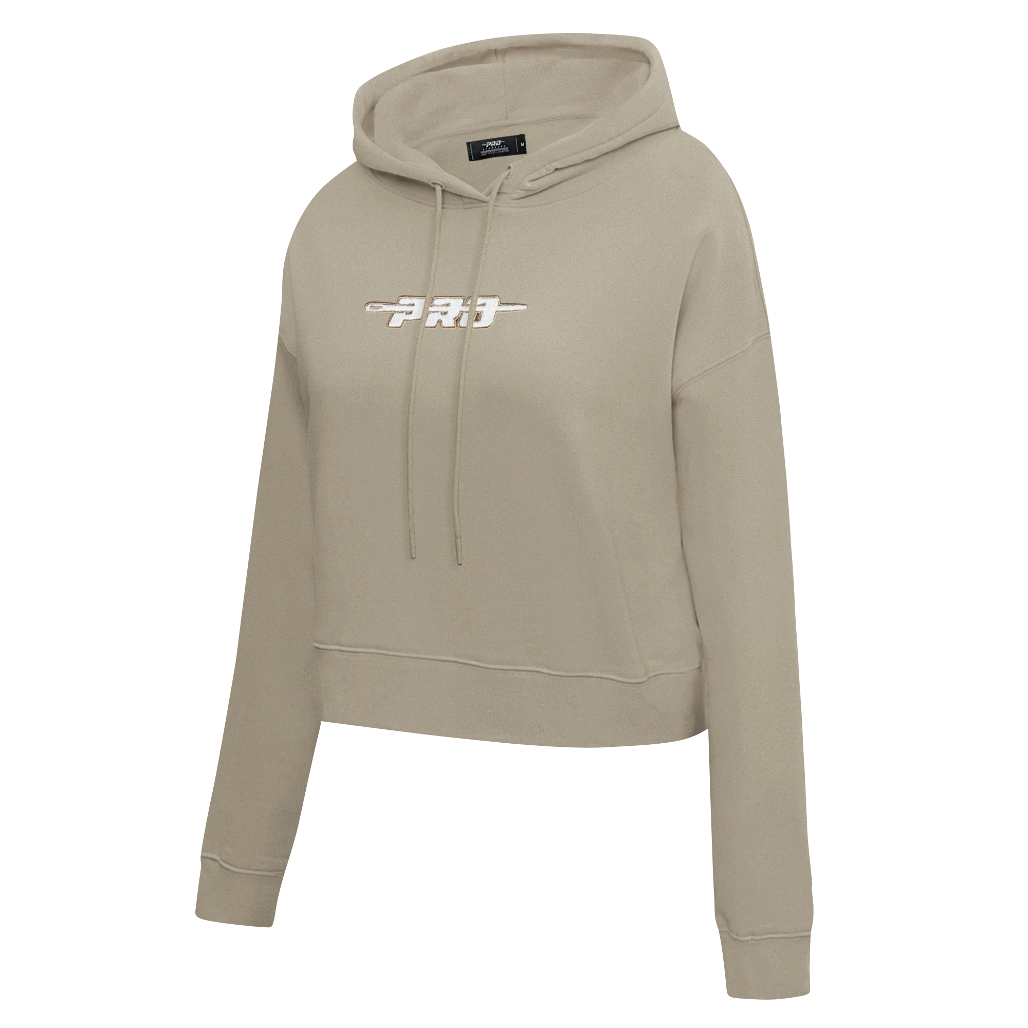 PRO STANDARD CLASSIC CHENILLE WHT LOGO WOMEN'S FLC CROPPED PO HOODIE (TAUPE) - Image 2