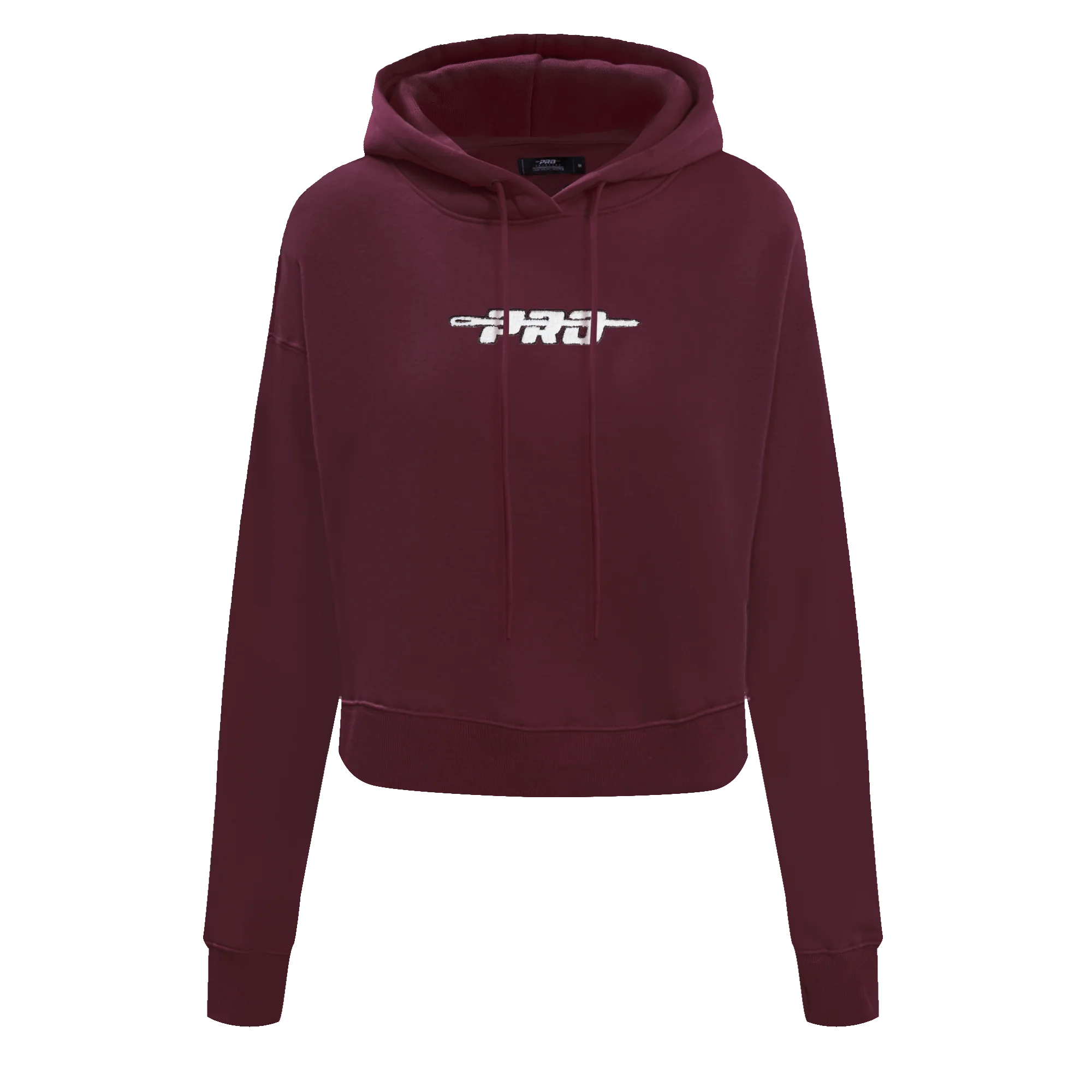 PRO STANDARD CLASSIC CHENILLE WHT LOGO WOMEN'S FLC CROPPED PO HOODIE (WINE)