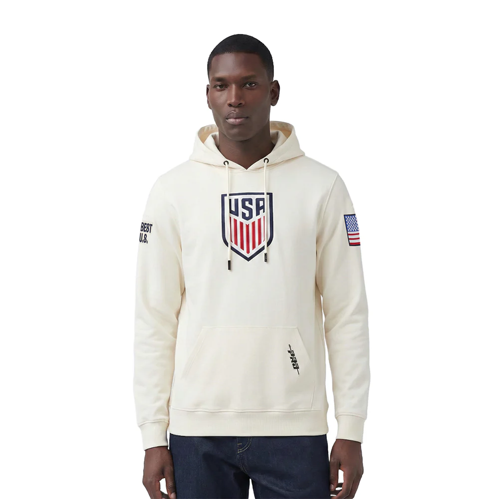 U.S. SOCCER US SOCCER MNT CLASSIC CHENILLE MEN'S PULL OVER HOODIE (EGGSHELL)