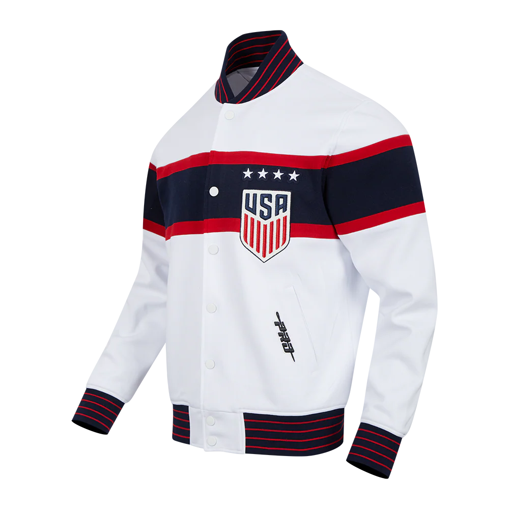 US SOCCER PRO GAME DAY MEN'S DOUBLE KNIT JACKET (WHITE/RED/MIDNIGHT NAVY) - Image 4