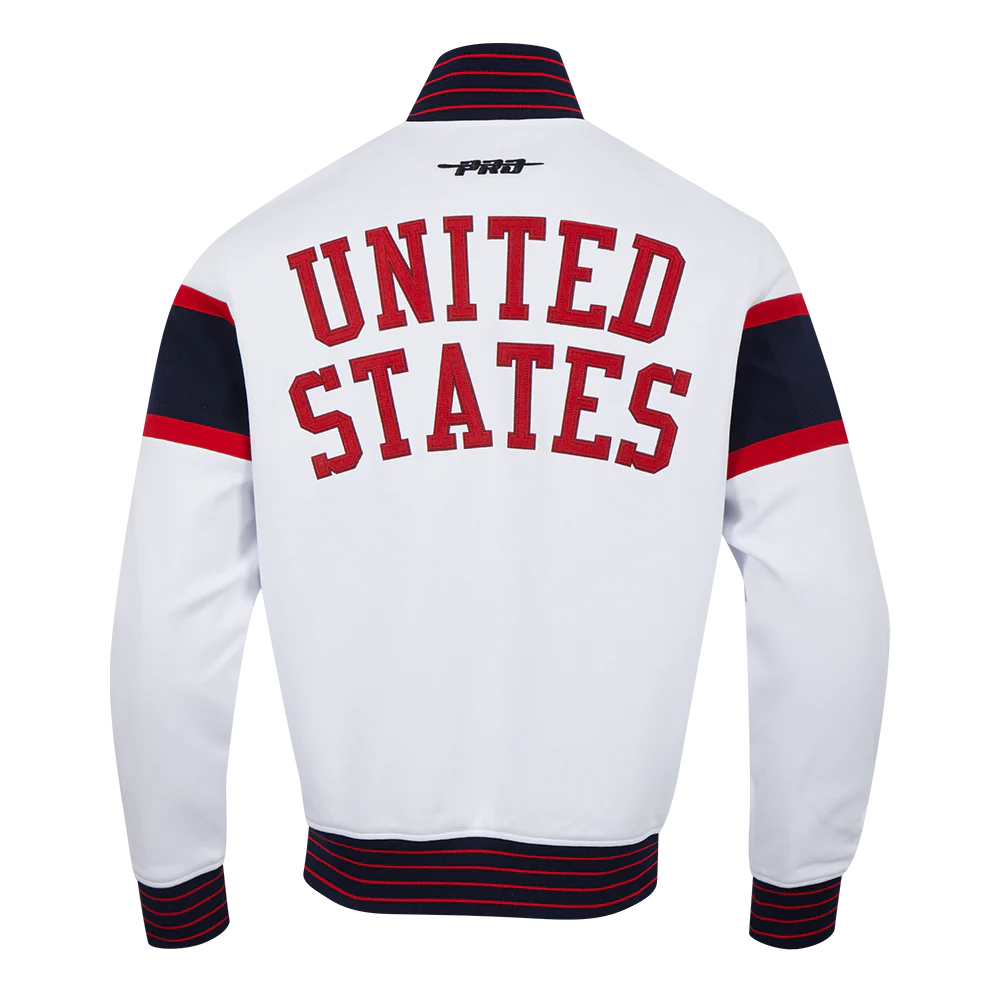 US SOCCER PRO GAME DAY MEN'S DOUBLE KNIT JACKET (WHITE/RED/MIDNIGHT NAVY) - Image 5