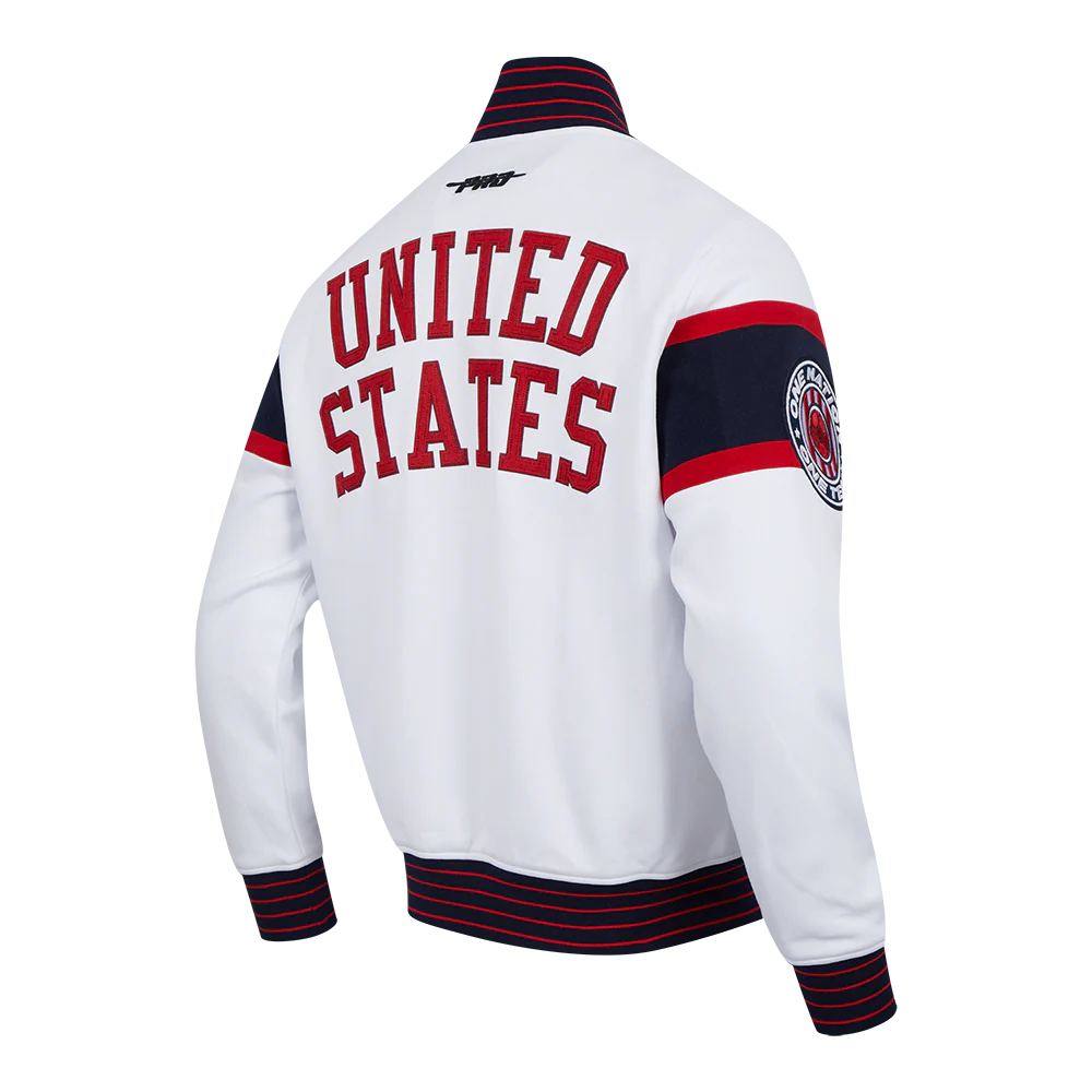 US SOCCER PRO GAME DAY MEN'S DOUBLE KNIT JACKET (WHITE/RED/MIDNIGHT NAVY) - Image 6