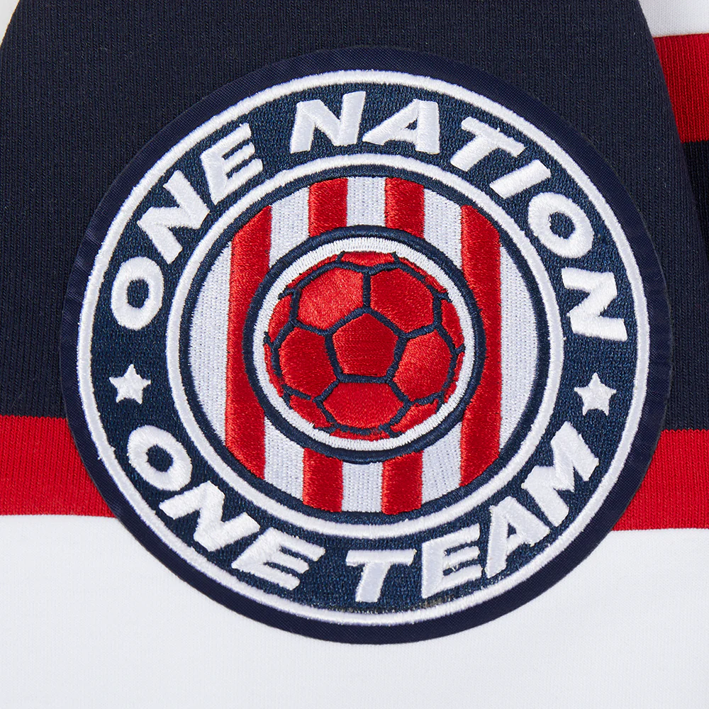 US SOCCER PRO GAME DAY MEN'S DOUBLE KNIT JACKET (WHITE/RED/MIDNIGHT NAVY) - Image 8