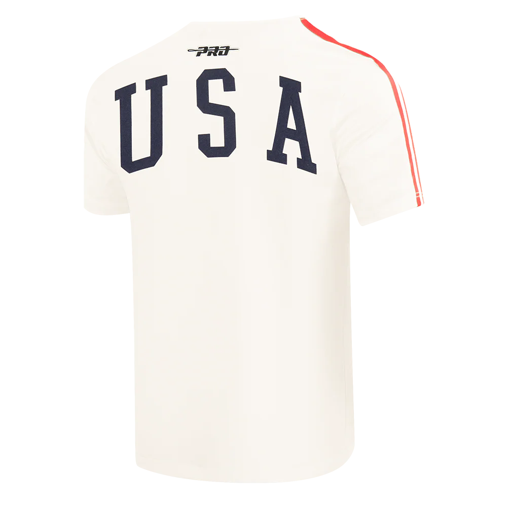 USSF US SOCCER WNT CLASSIC CHENILLE MEN'S SJ TAPING TEE (EGGSHELL/ RED) - Image 4