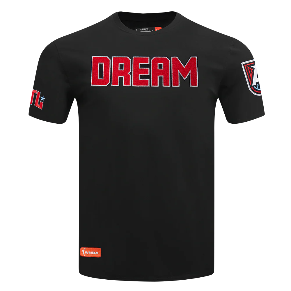 WNBA  ATLANTA DREAM CLASSIC CHENILLE MEN'S SINGLE JERSEY TEE (BLACK)