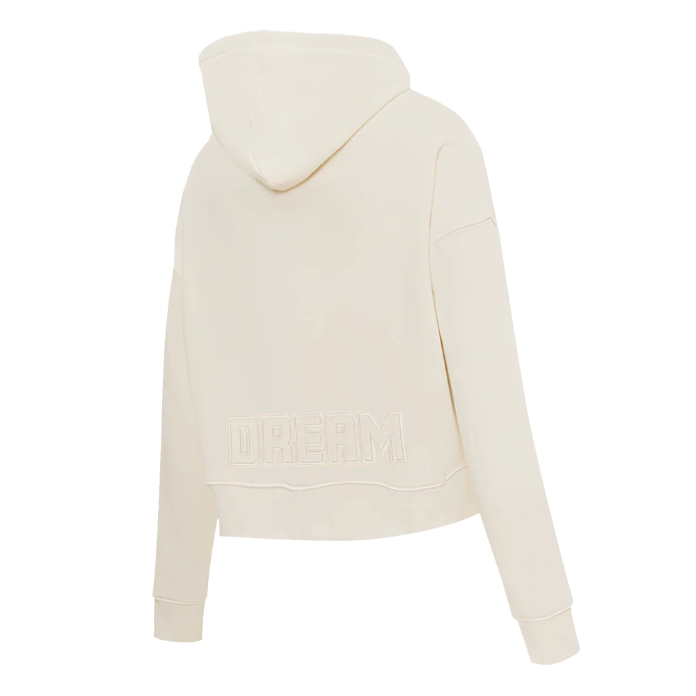 WNBA ATLANTA DREAM NEUTRAL WOMEN'S CROPPED FLC PO HOODIE (EGGSHELL) - Image 4
