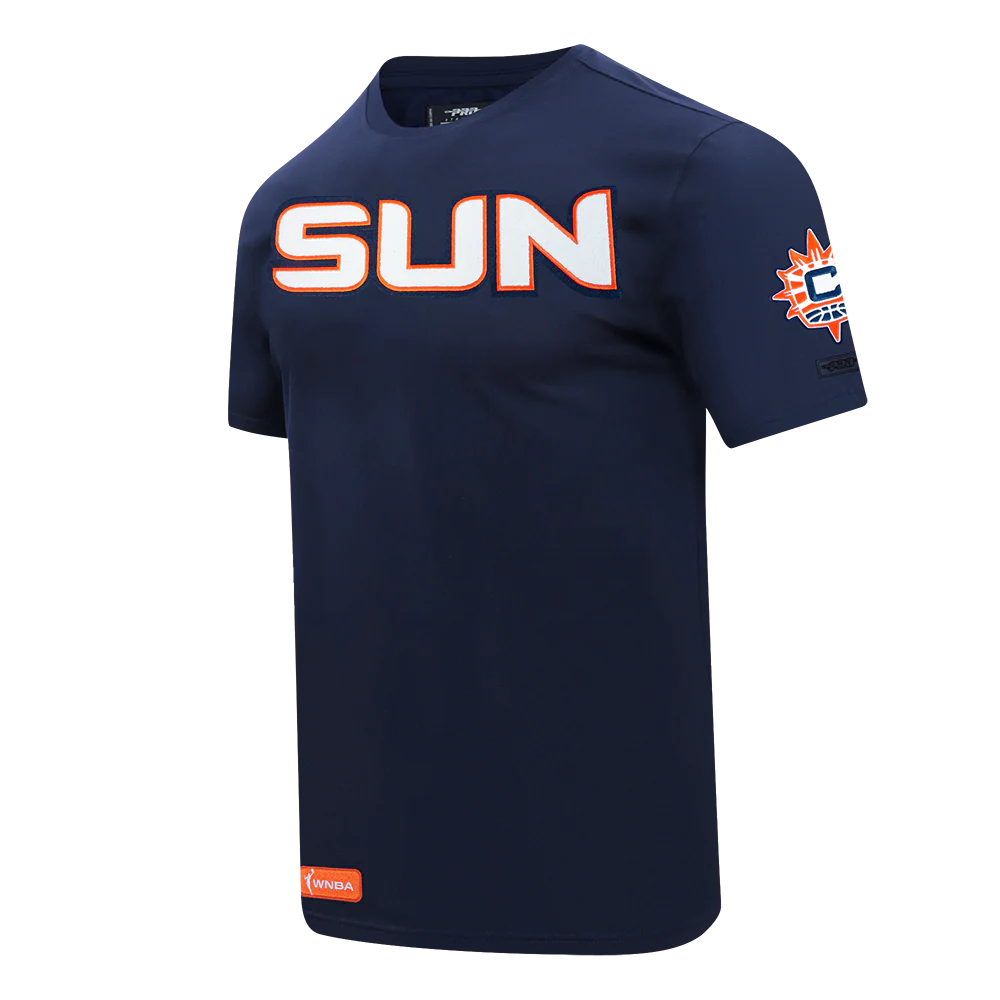 WNBA  CONNECTICUT SUN CLASSIC CHENILLE MEN'S SINGLE JERSEY TEE (MIDNIGHT NAVY) - Image 4