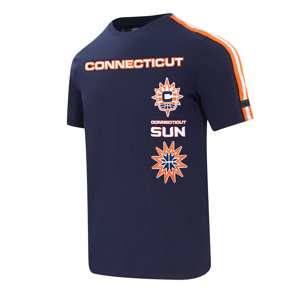 WNBA CONNECTICUT SUN RETRO CLASSICS MEN'S SINGLE JERSEY STRIPED TEE (MIDNIGHT NAVY/ORANGE) - Image 2