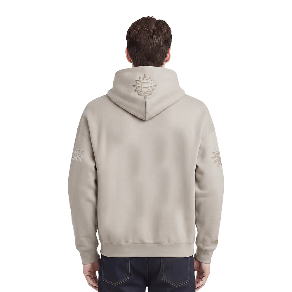 WNBA  	CONNECTICUT SUN NEUTRAL MEN'S DROP SHOULDER FLEECE PULLOVER HOODIE (TAUPE) - Image 2