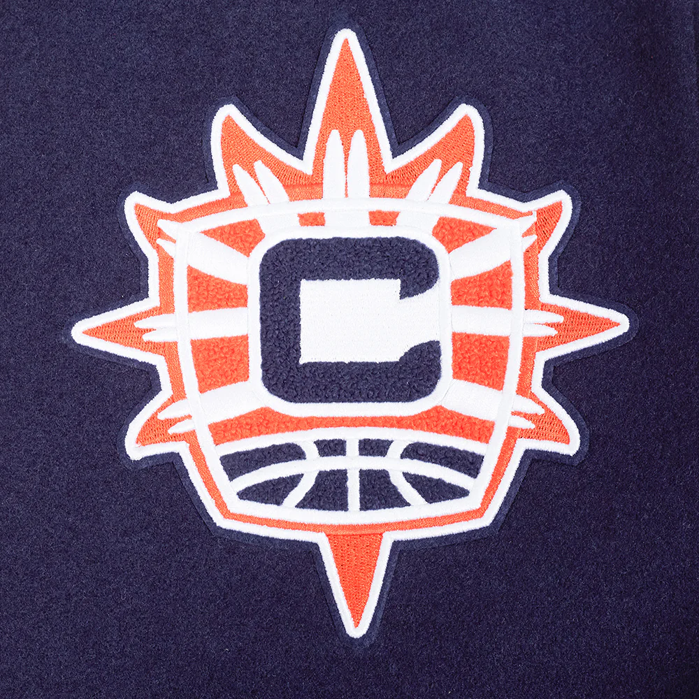 WNBA  CONNECTICUT SUN CLASSIC CHENILLE MEN'S WOOL VARSITY JACKET (MIDNIGHT NAVY/WHITE) - Image 5