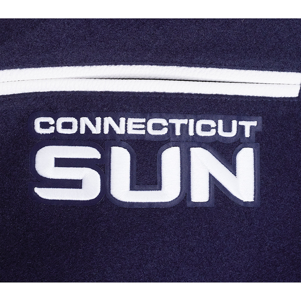 WNBA  CONNECTICUT SUN CLASSIC CHENILLE MEN'S WOOL VARSITY JACKET (MIDNIGHT NAVY/WHITE) - Image 6