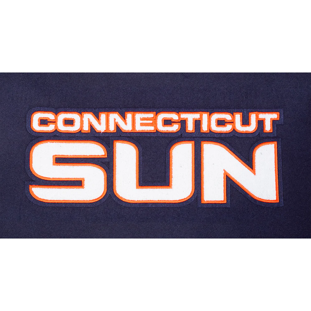 WNBA  CONNECTICUT SUN CLASSIC CHENILLE MEN'S WOOL VARSITY JACKET (MIDNIGHT NAVY/WHITE) - Image 9