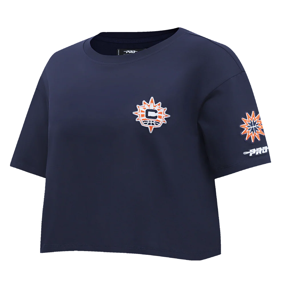 WNBA CONNECTICUT SUN CLASSIC ESSENTIALS WOMEN'S SINGLE JERSEY BOXY TEE (MIDNIGHT NAVY) - Image 4