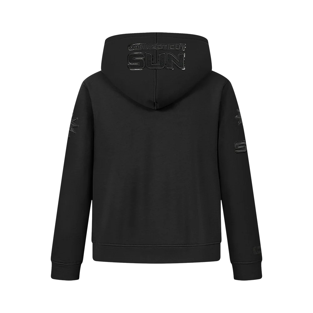 WNBA CONNECTICUT SUN TRIPLE BLACK BIG BOYS FLC FZ HOODIE (BLACK) - Image 3