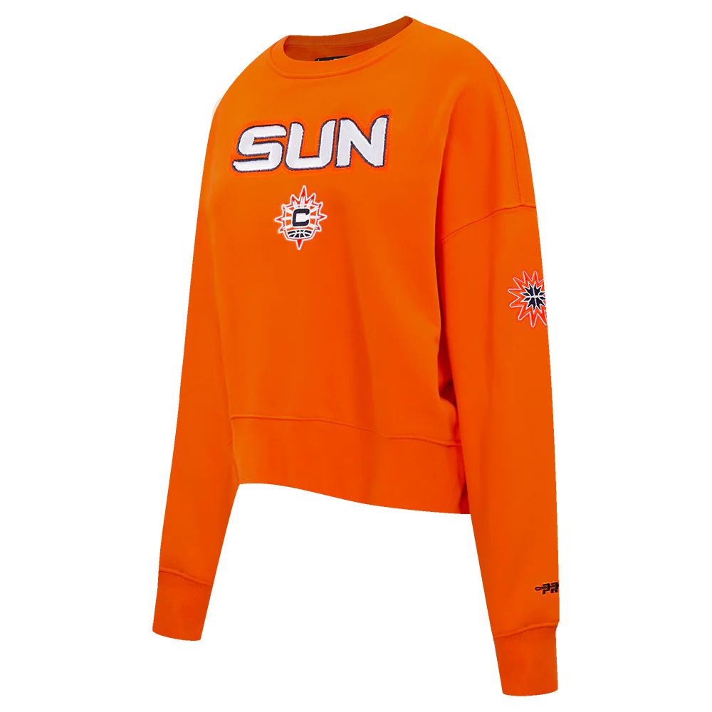 WNBA CONNECTICUT SUN CLASSIC ESSENTIALS WOMEN'S FLEECE CREWNECK (ORANGE) - Image 2
