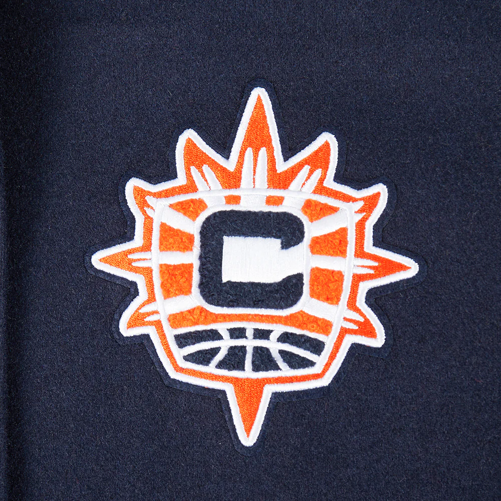 WNBA CONNECTICUT SUN CLASSIC ESSENTIALS WOMEN'S WOOL VARSITY JACKET (MIDNIGHT NAVY/WHITE) - Image 5