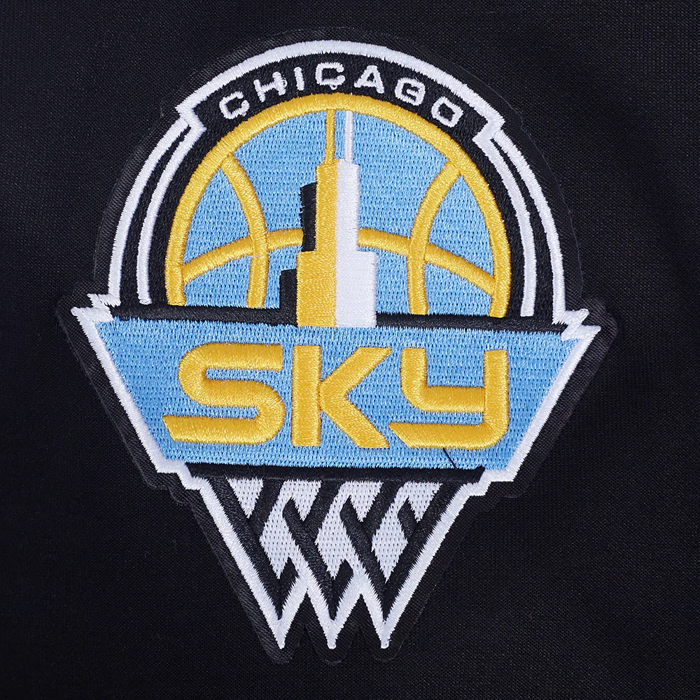 WNBA CHICAGO SKY CLASSIC CHENILLE MEN'S DOUBLE KNIT PULLOVER HOODIE (BLACK) - Image 12