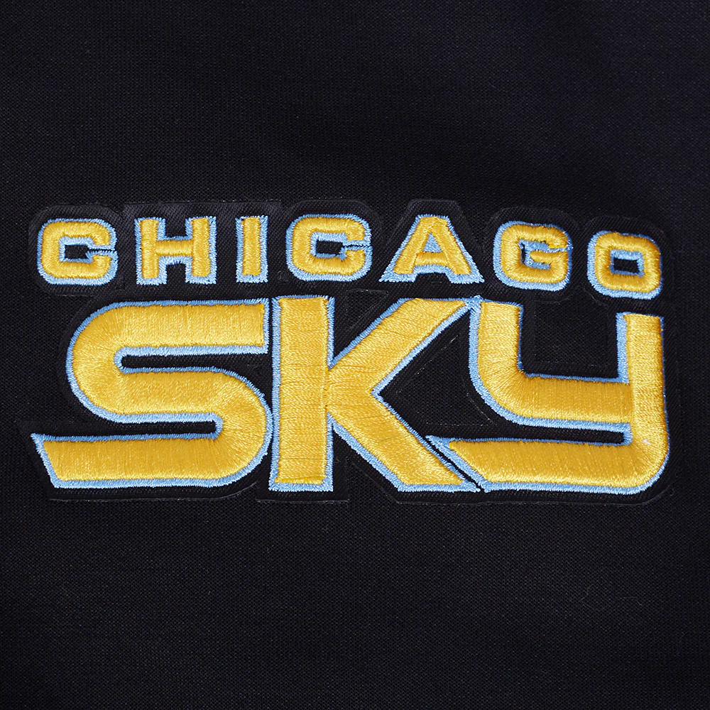 WNBA CHICAGO SKY CLASSIC CHENILLE MEN'S DOUBLE KNIT PULLOVER HOODIE (BLACK) - Image 14
