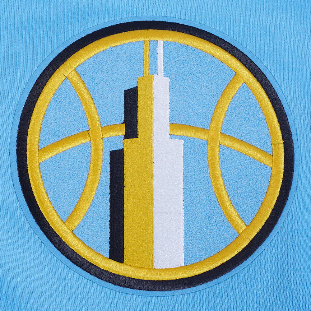WNBA CHICAGO SKY CLASSIC CHENILLE MEN'S DOUBLE KNIT PULLOVER HOODIE (UNIVERSITY BLUE) - Image 14
