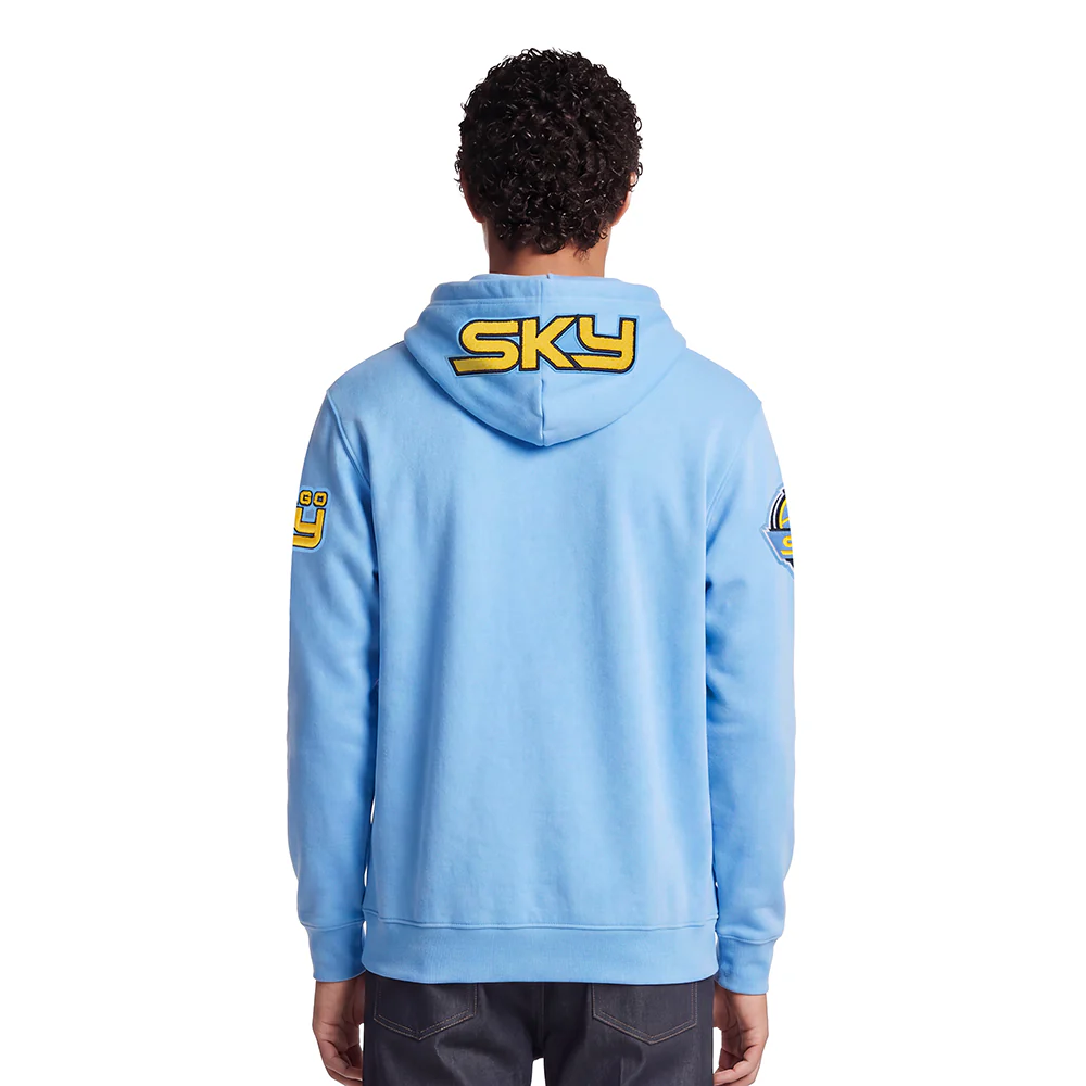 WNBA CHICAGO SKY CLASSIC CHENILLE MEN'S DOUBLE KNIT PULLOVER HOODIE (UNIVERSITY BLUE) - Image 2