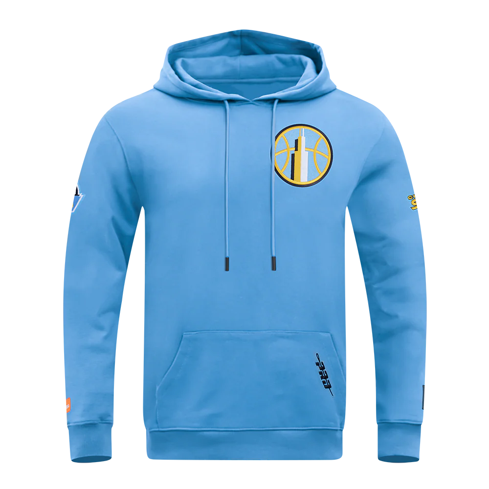 WNBA CHICAGO SKY CLASSIC CHENILLE MEN'S DOUBLE KNIT PULLOVER HOODIE (UNIVERSITY BLUE) - Image 3