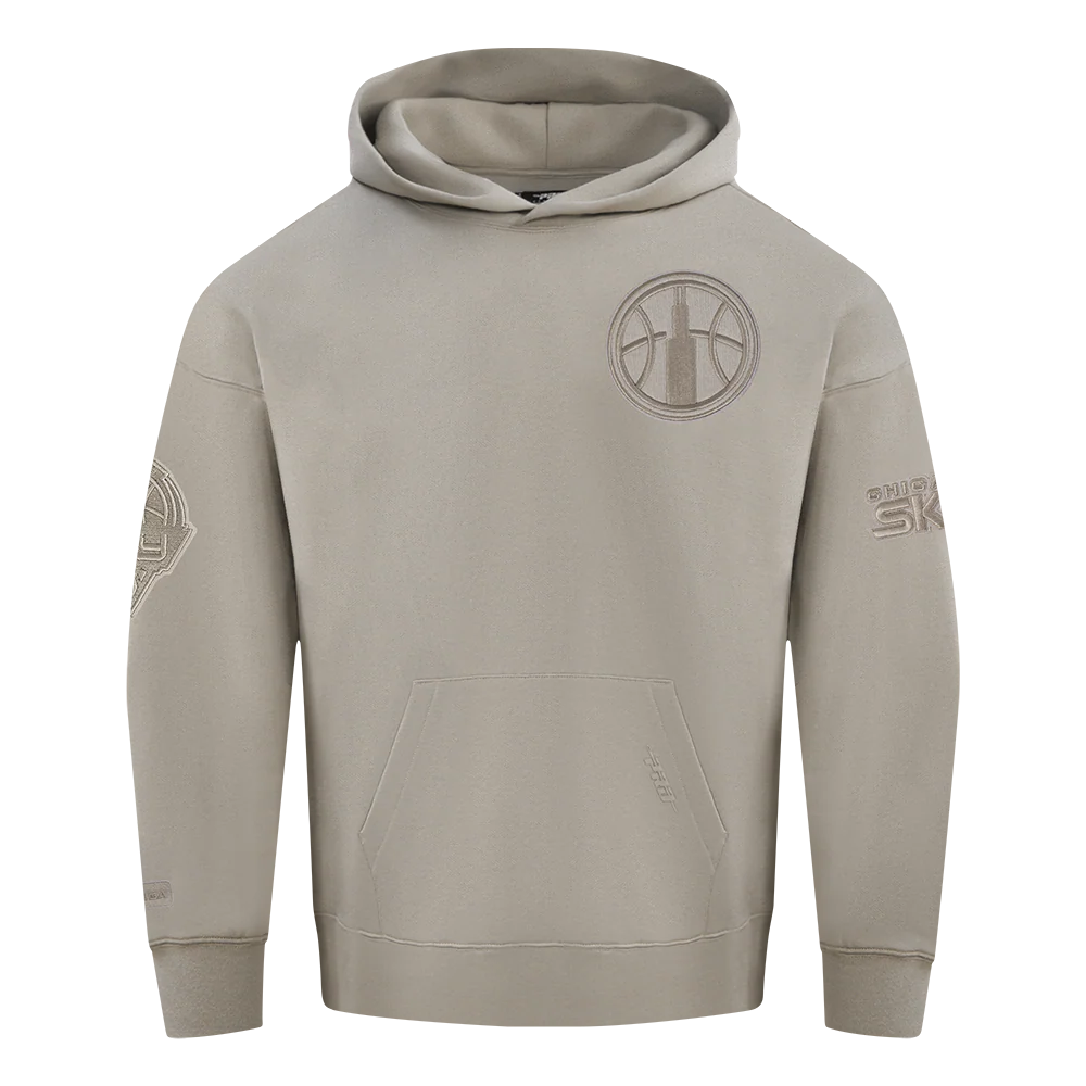 WNBA CHICAGO SKY NEUTRAL MEN'S DROP SHOULDER FLEECE PULLOVER HOODIE (TAUPE) - Image 3