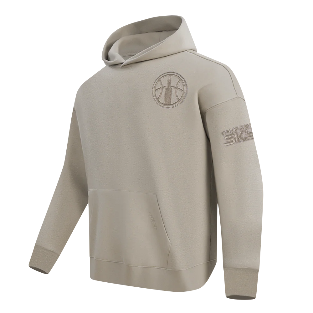 WNBA CHICAGO SKY NEUTRAL MEN'S DROP SHOULDER FLEECE PULLOVER HOODIE (TAUPE) - Image 4