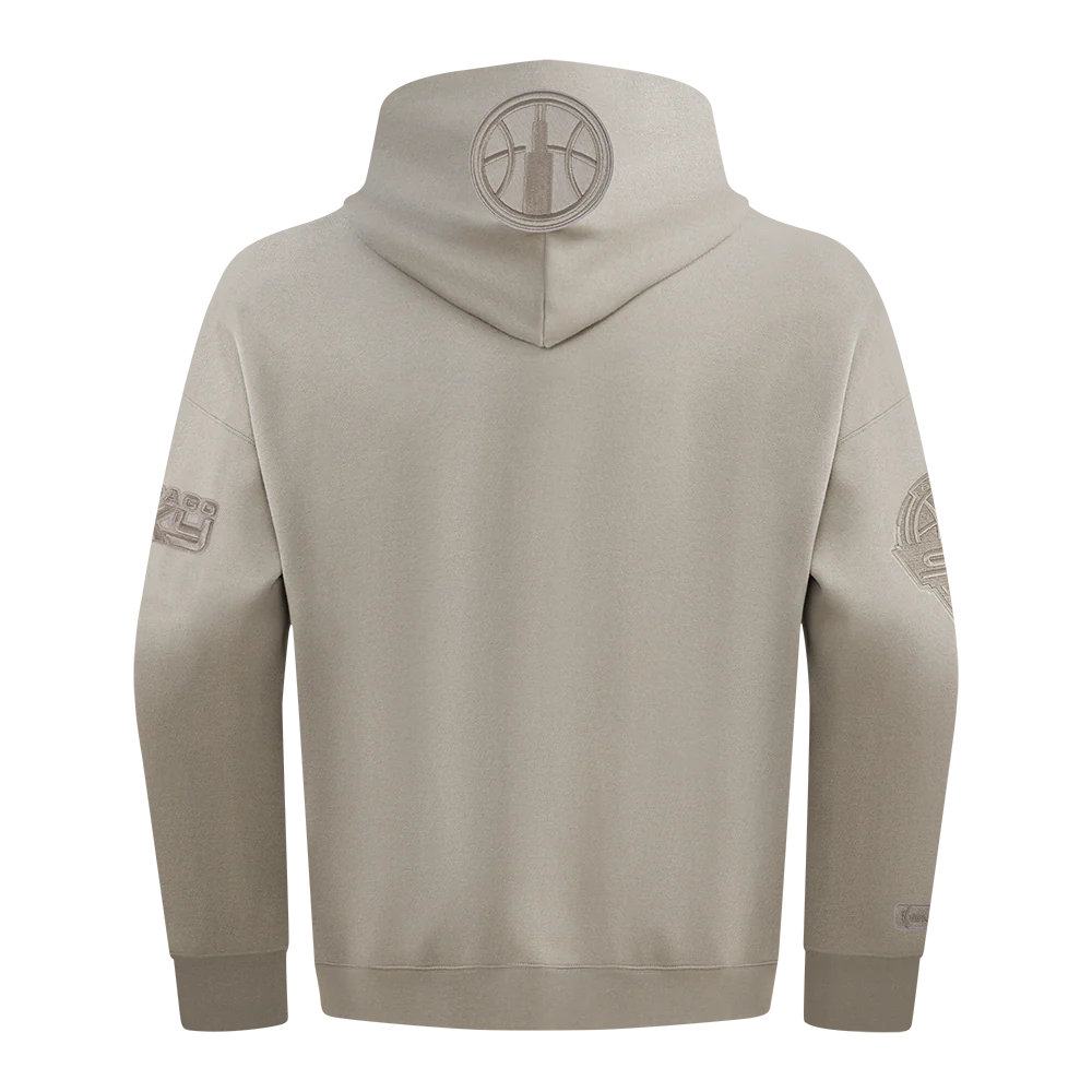WNBA CHICAGO SKY NEUTRAL MEN'S DROP SHOULDER FLEECE PULLOVER HOODIE (TAUPE) - Image 5