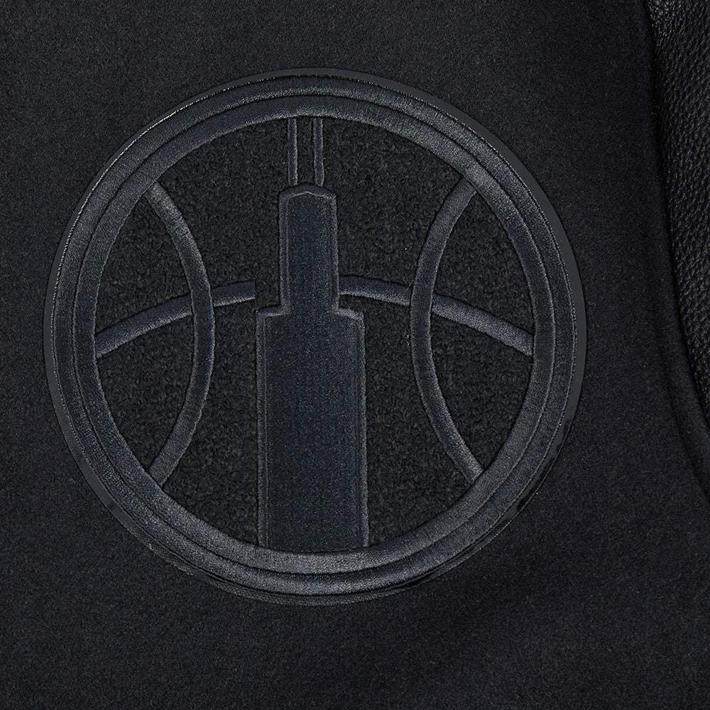 WNBA CHICAGO SKY TRIPLE BLACK MEN'S WOOL VARSITY JACKET (JET BLACK) - Image 9