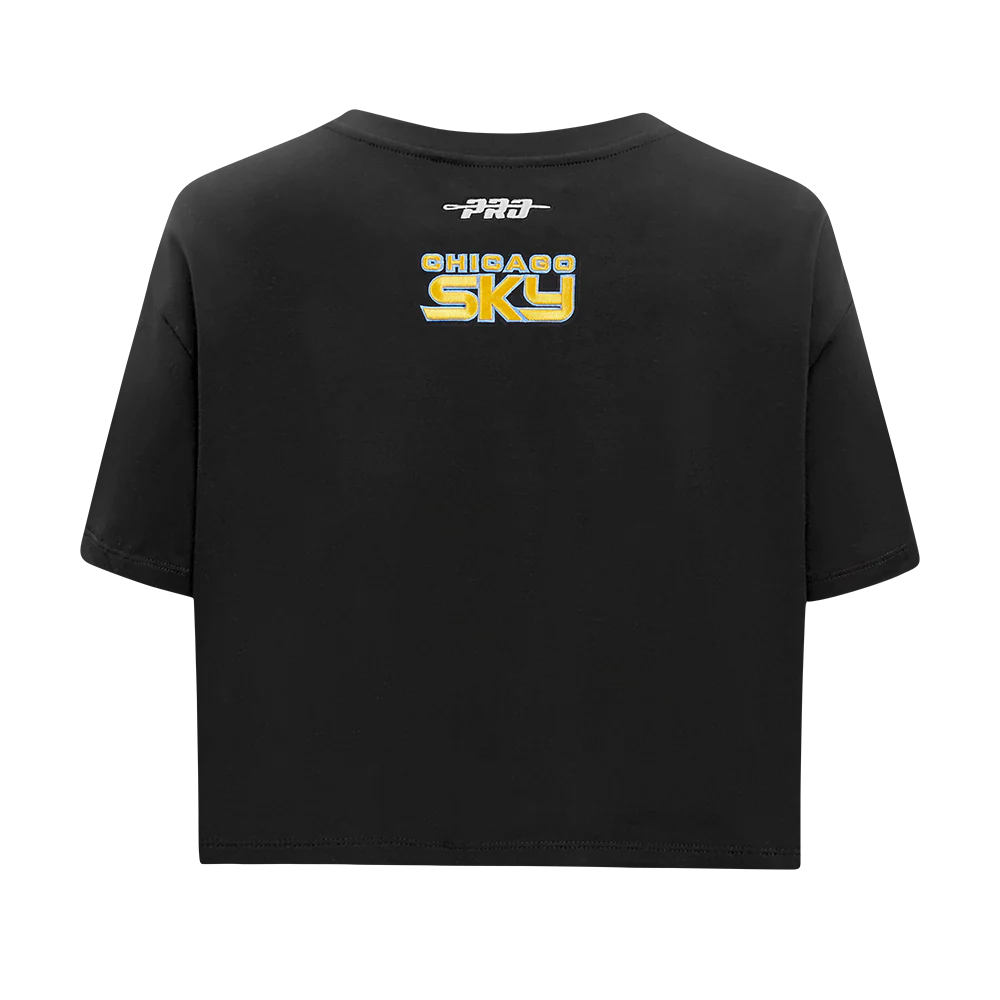 WNBA CHICAGO SKY CITY RANSOM WOMEN'S SINGLE JERSEY BOXY TEE (BLACK) - Image 3