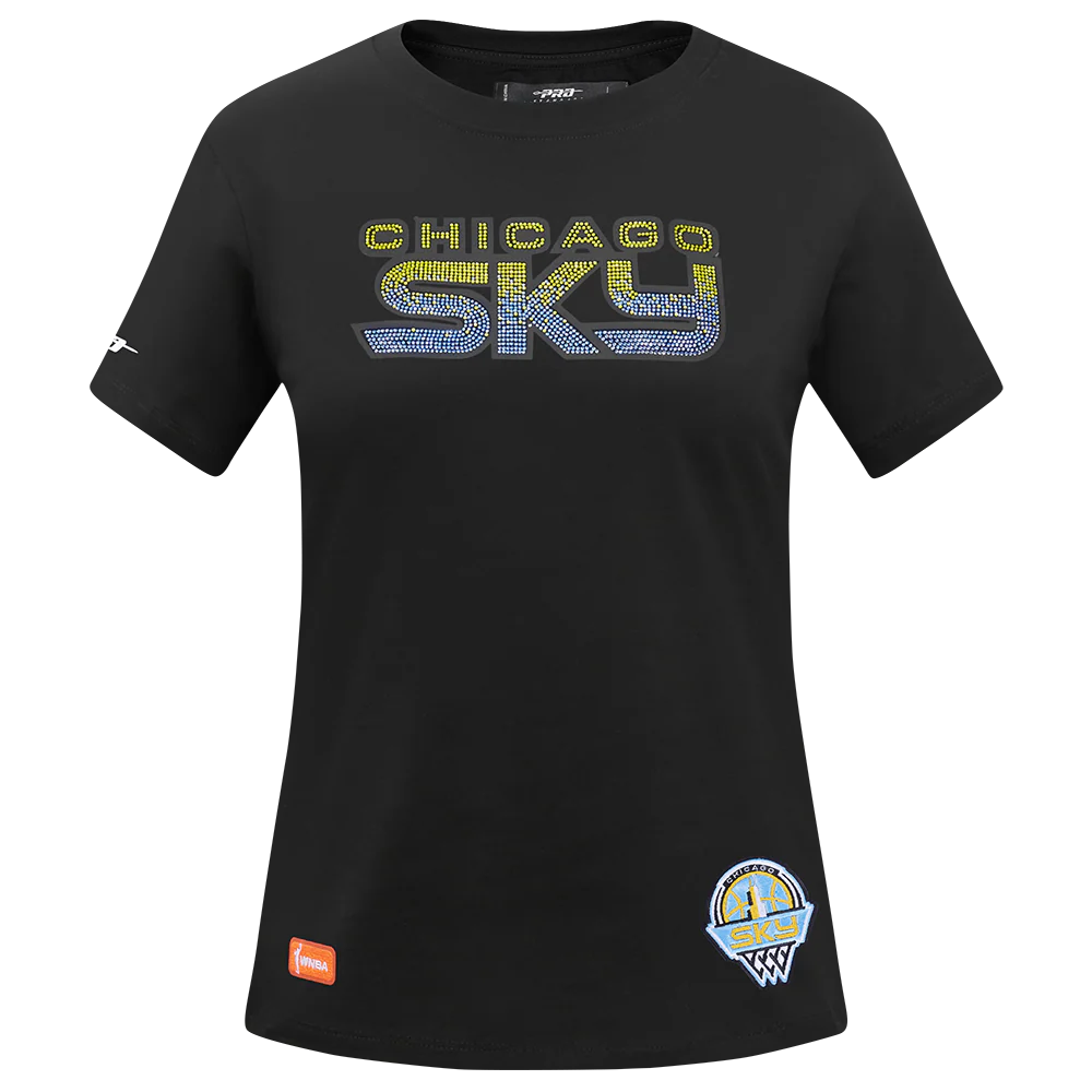 WNBA CHICAGO SKY JEWELS WOMEN'S SHORT SLEEVE SLIM FIT TEE (BLACK)