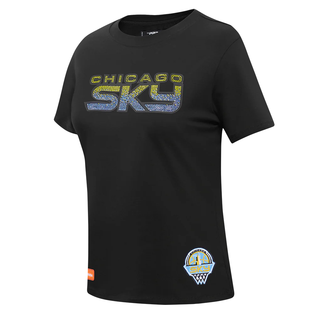 WNBA CHICAGO SKY JEWELS WOMEN'S SHORT SLEEVE SLIM FIT TEE (BLACK) - Image 2