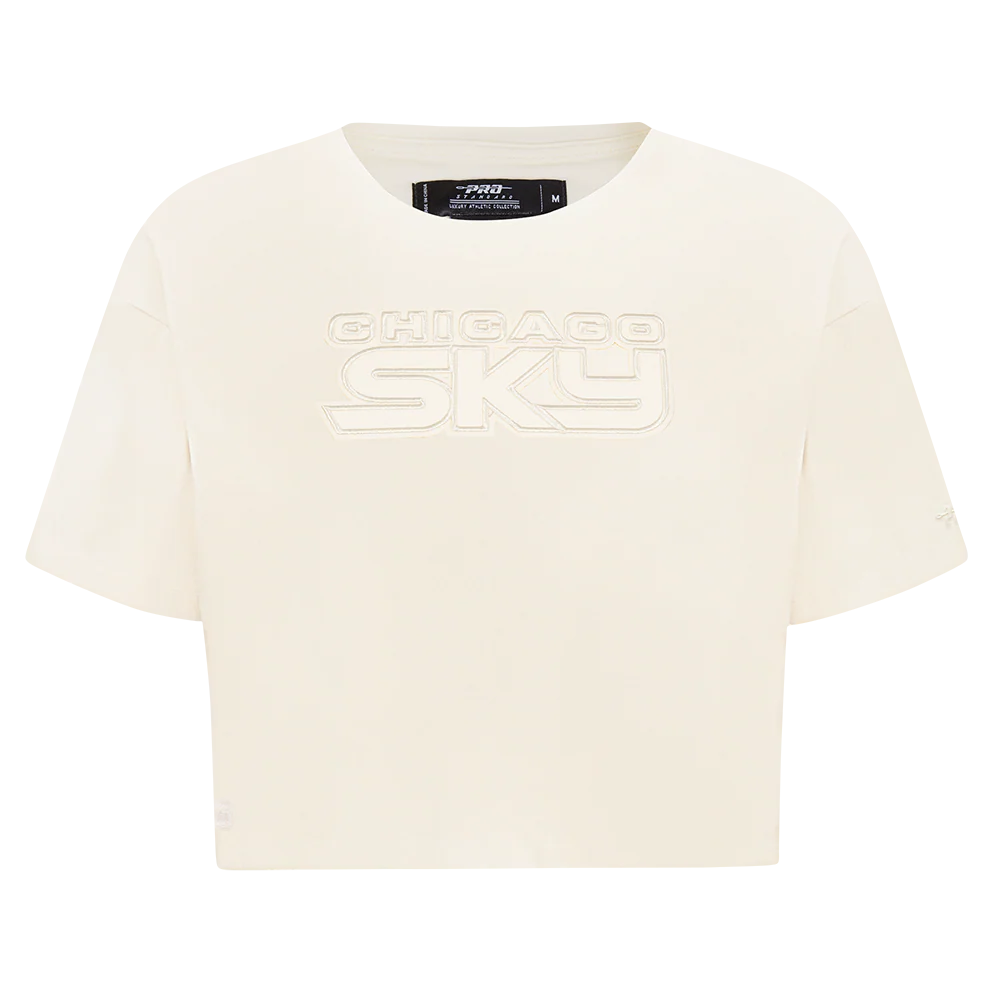 WNBA  CHICAGO SKY NEUTRAL WOMEN'S SINGLE JERSEY BOXY TEE (EGGSHELL) - Image 3